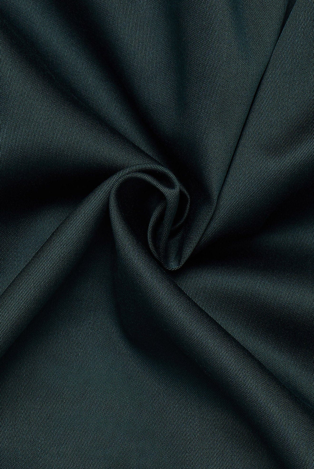 Eterna Modern Fit Plain Cotton Satin Shirt - Dark Green