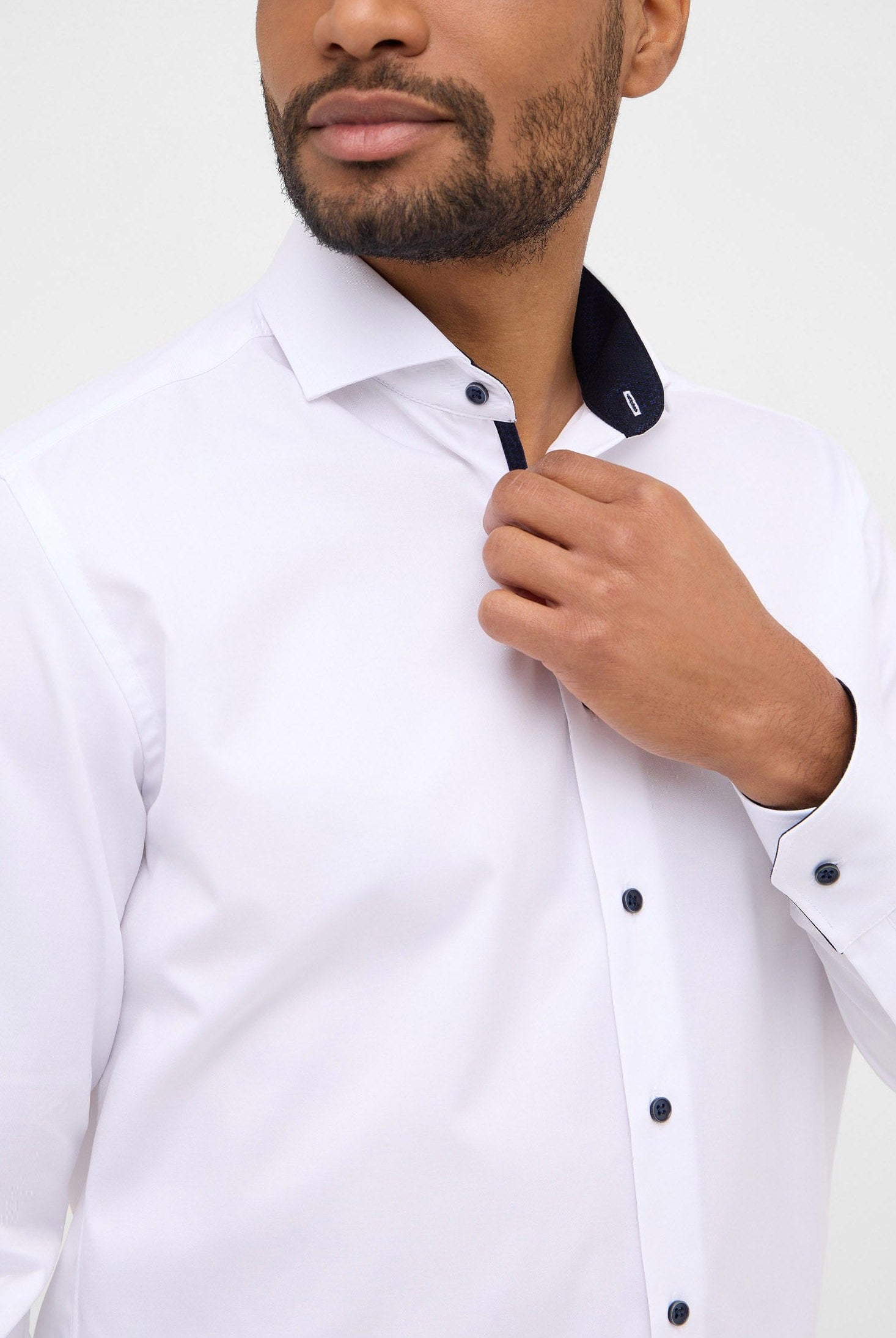 Eterna Modern Fit Plain Twill Cover Shirt - White