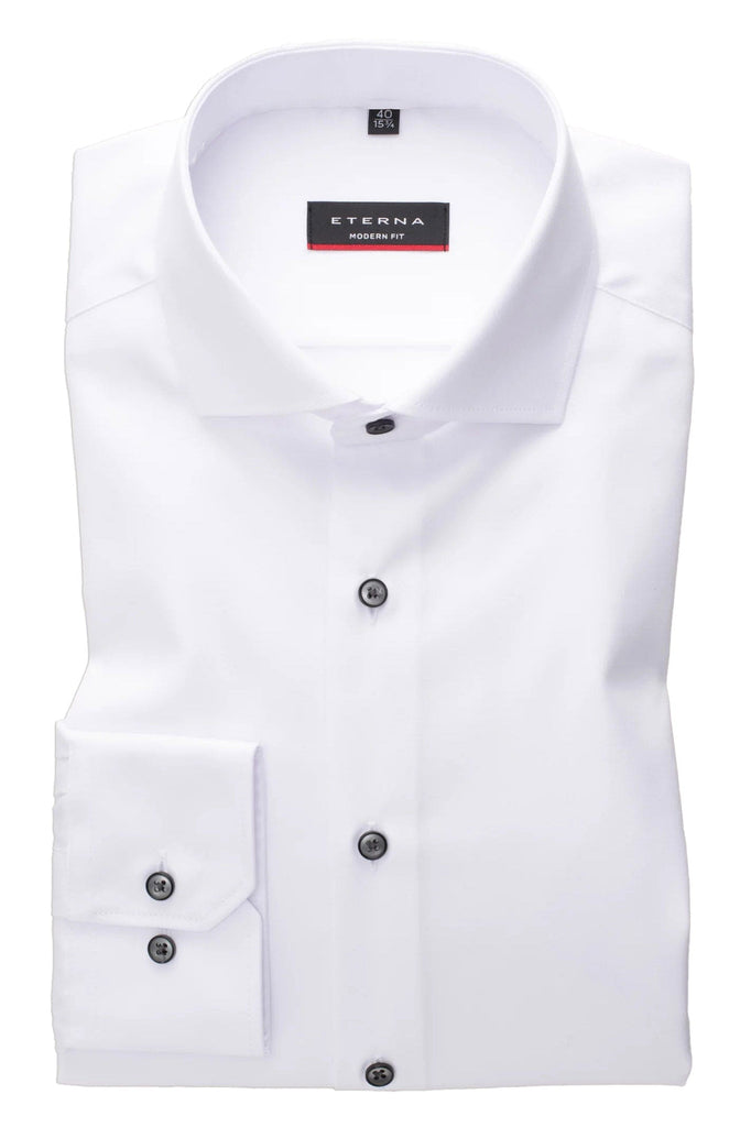 Eterna Modern Fit Plain Twill Shirt - White