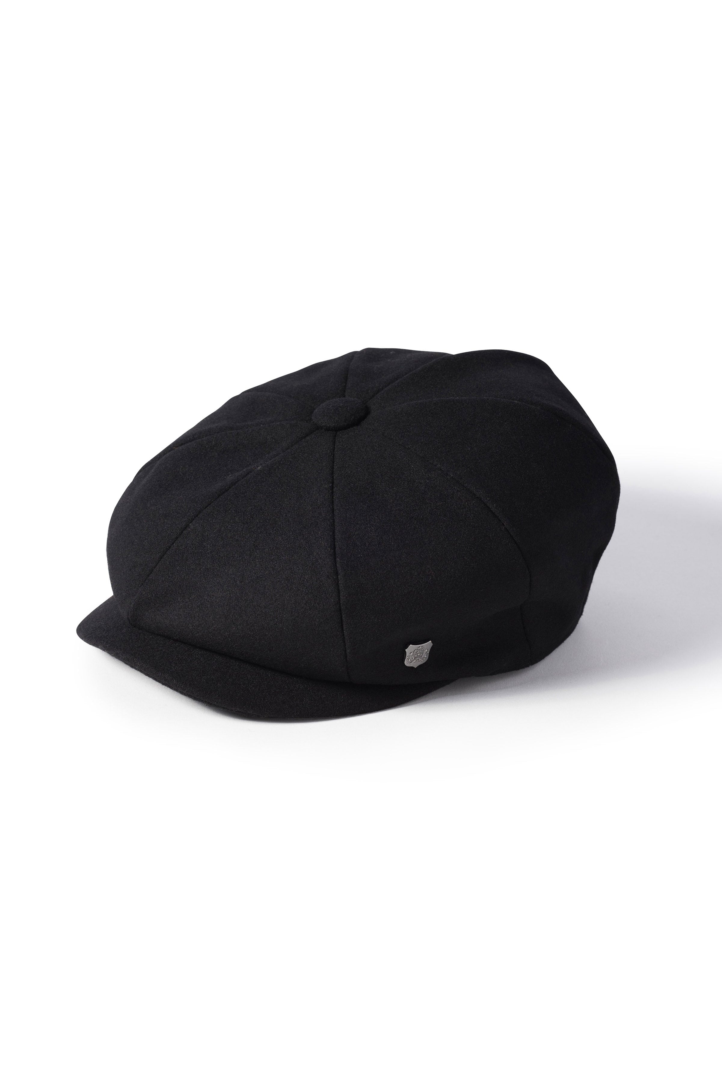 Failsworth Alfie Melton Bakerboy Wool Blend Cap - Black