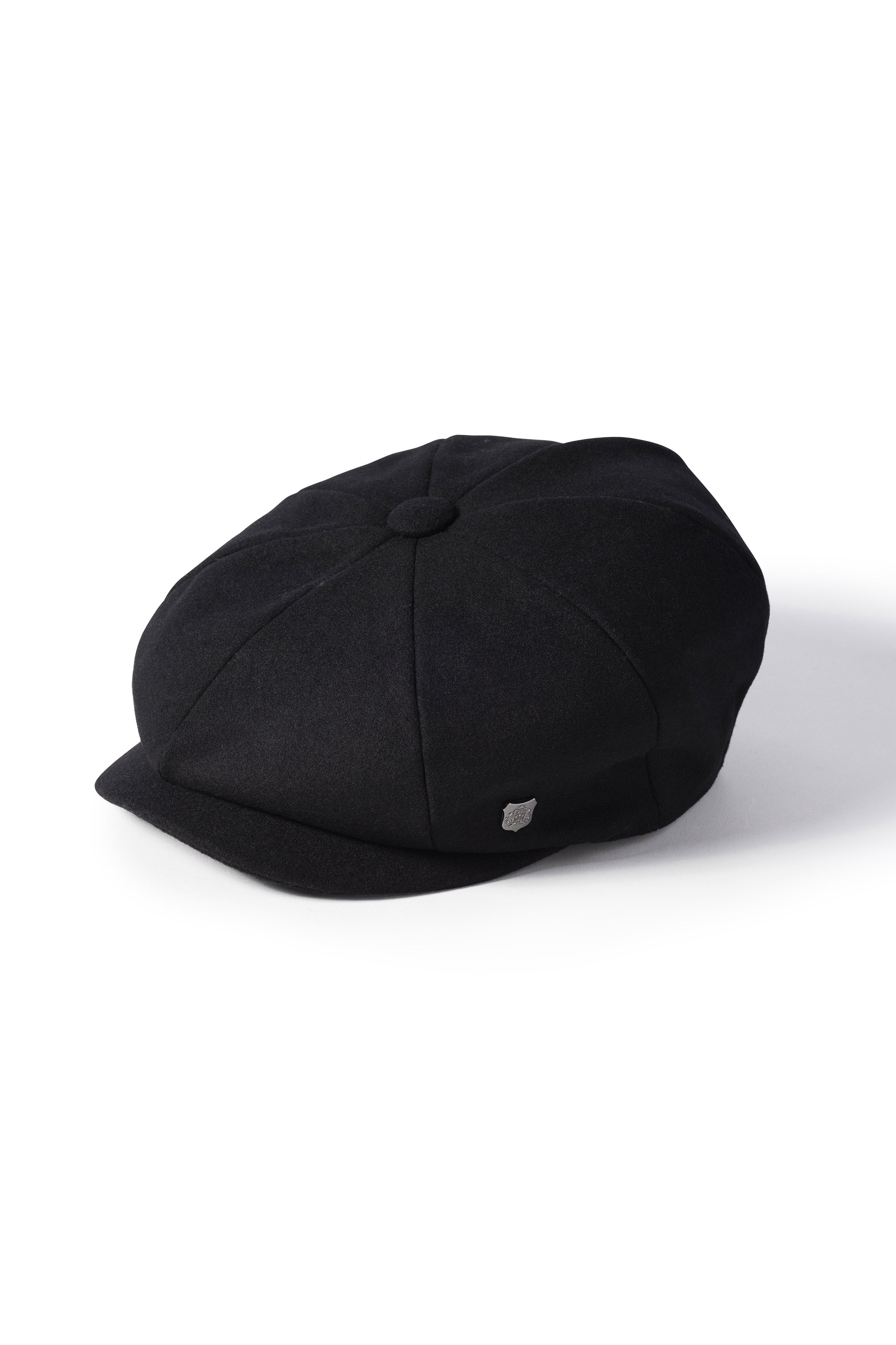 Failsworth Alfie Melton Bakerboy Wool Blend Cap - Black