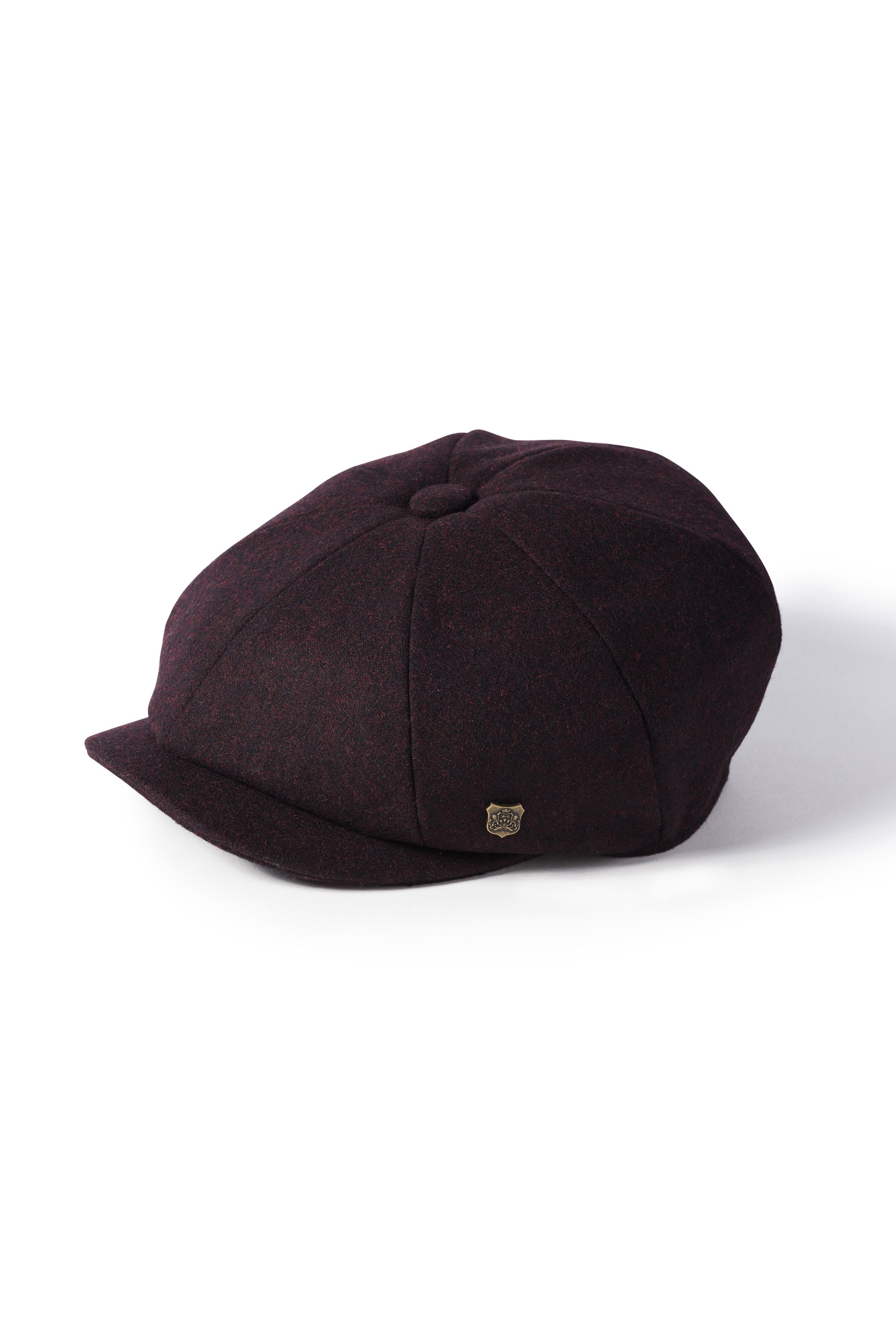 Failsworth Alfie Melton Bakerboy Wool Blend Cap - Merlot
