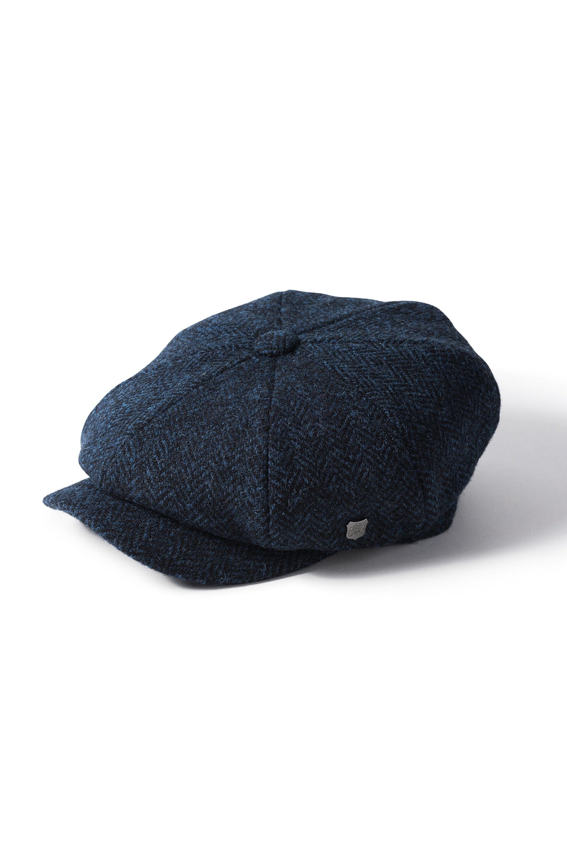 Failsworth Carloway Harris Tweed Bakerboy Cap - Navy/Black