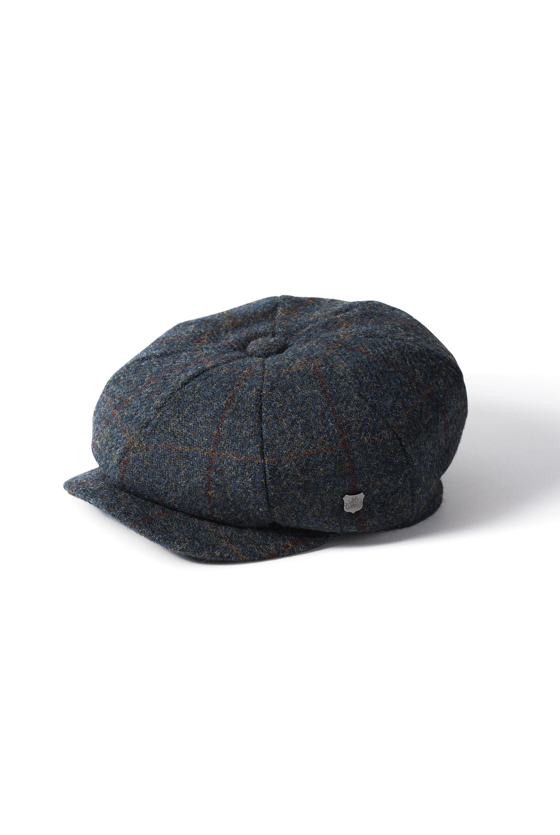 Failsworth Carloway Harris Tweed Newsboy Cap - Blue/Multi