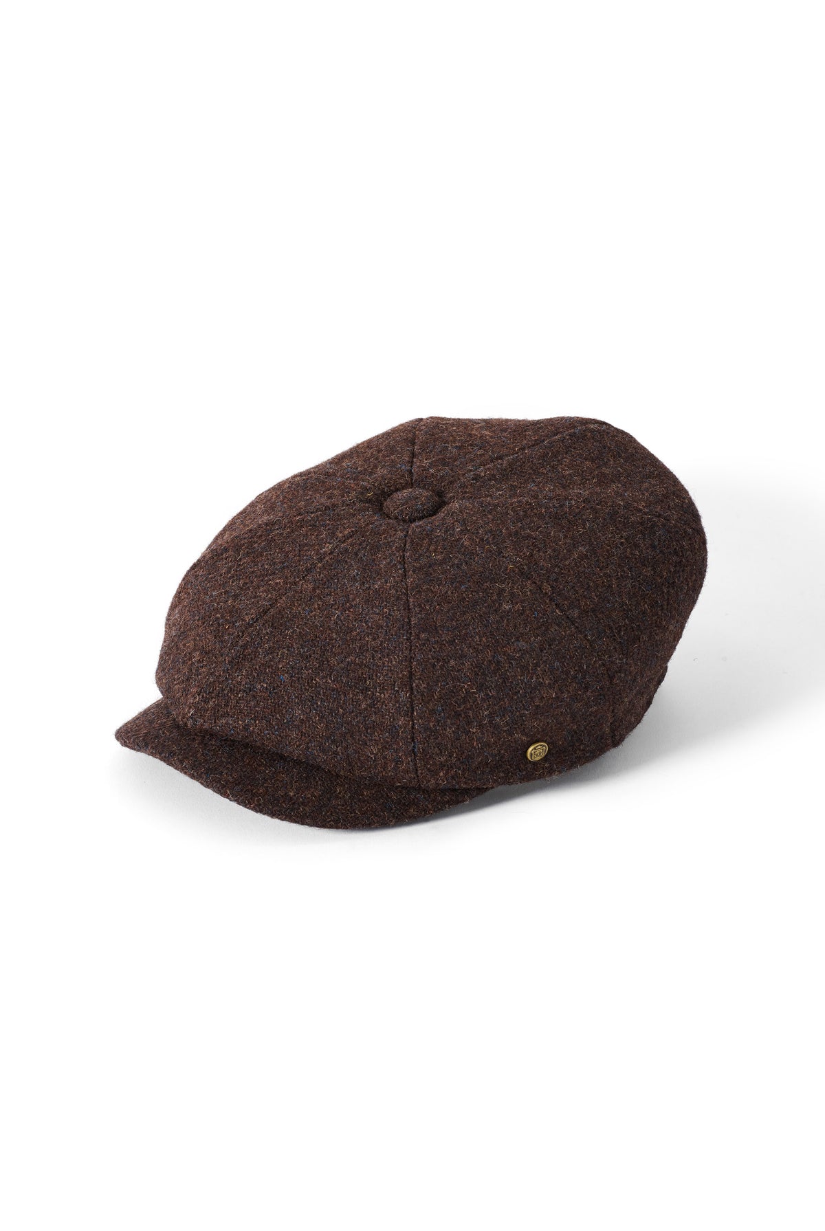 Failsworth Carloway Harris Tweed Newsboy Cap - Brown