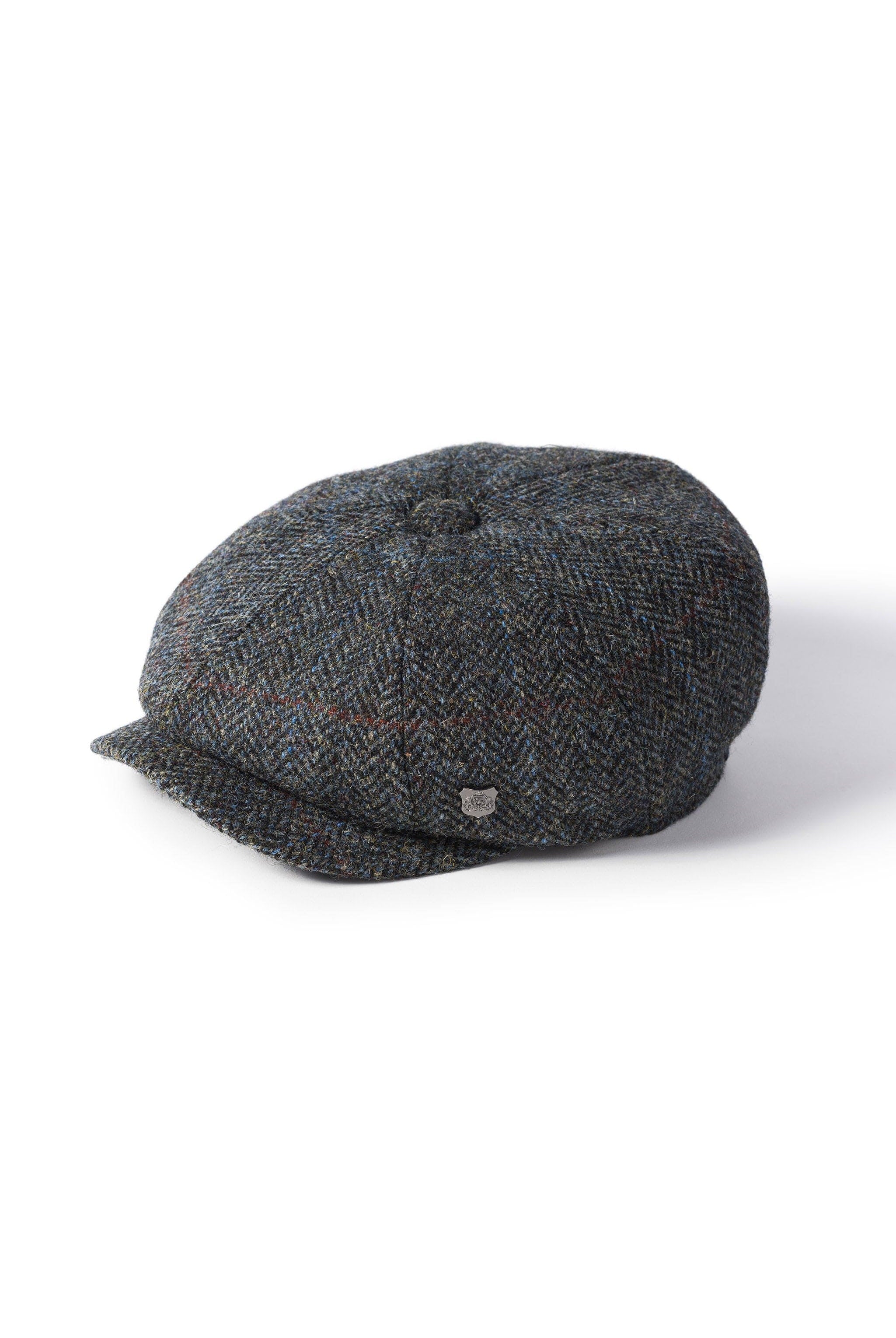 Failsworth Carloway Harris Tweed Newsboy Cap - Green/Blue