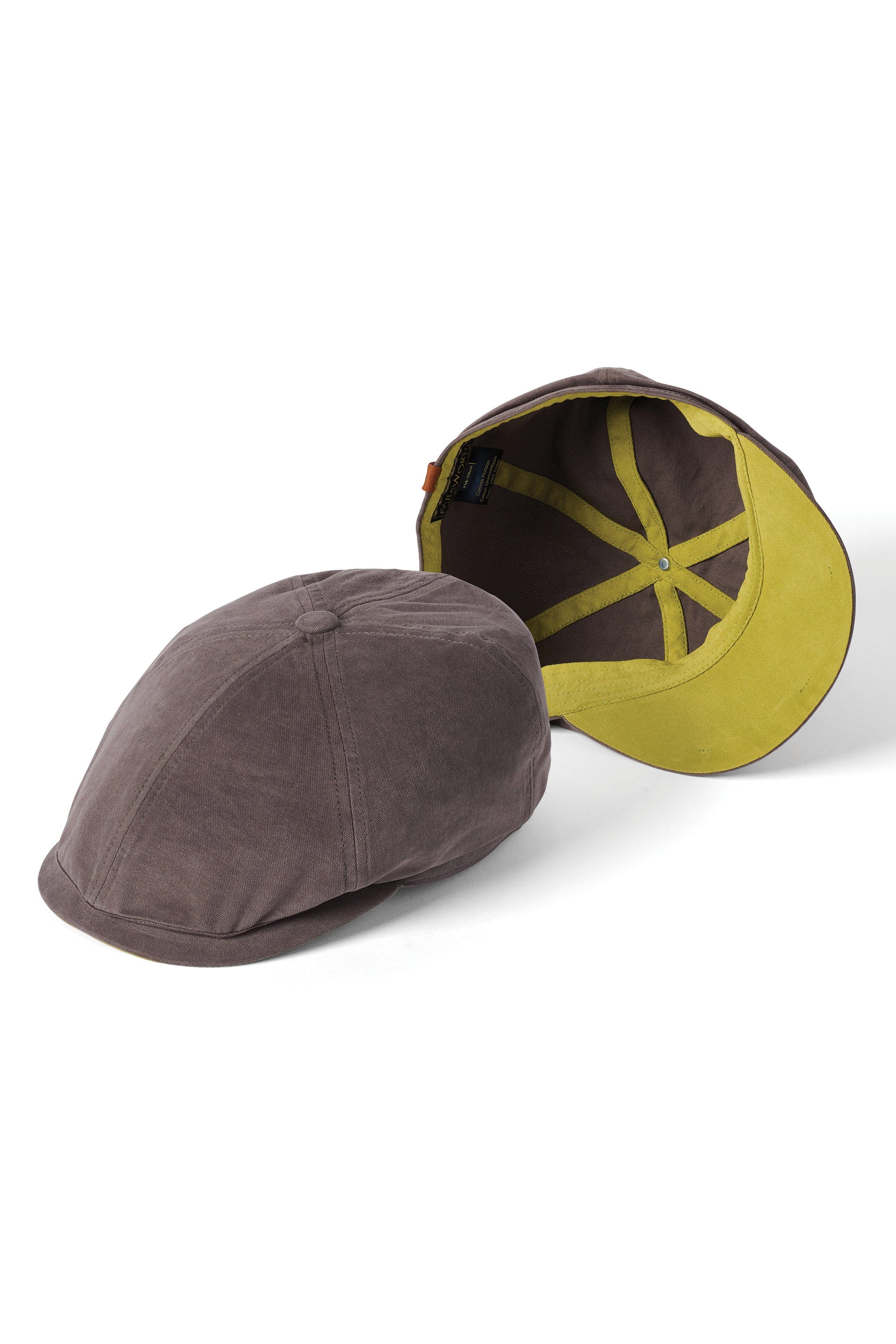 Failsworth Hudson Cotton Canvas Newsboy Cap - Charcoal/Apple