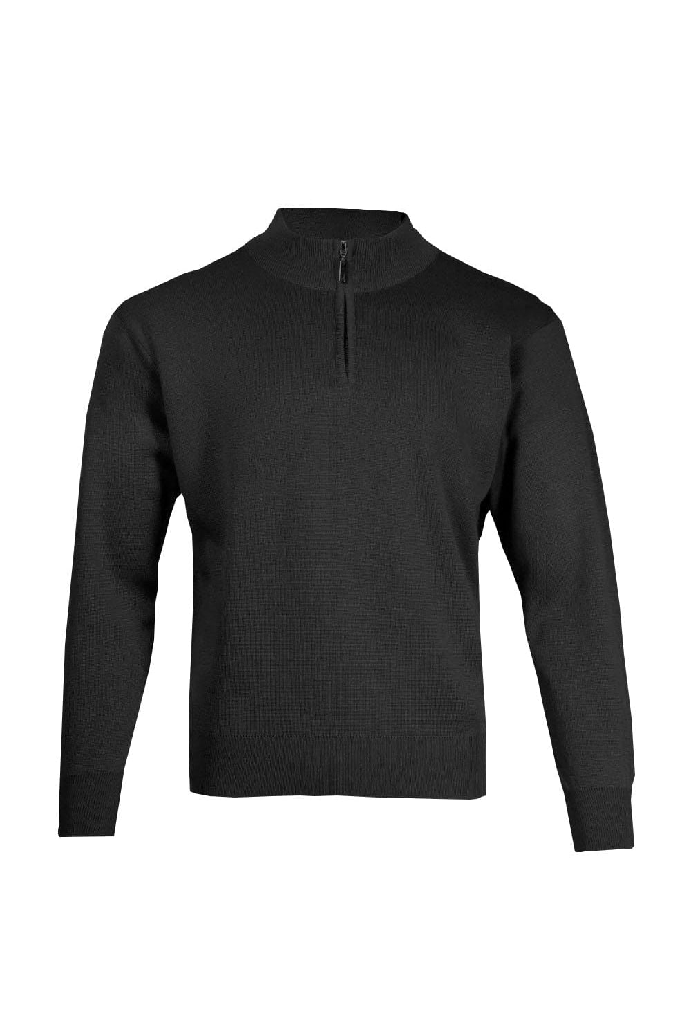 Franco Ponti Medium Weight Merino Wool 1/4 Zip Jumper - Black