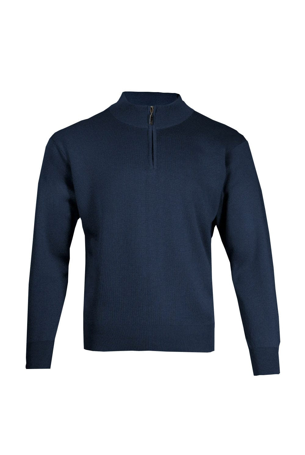 Franco Ponti Medium Weight Merino Wool 1/4 Zip Jumper - Navy