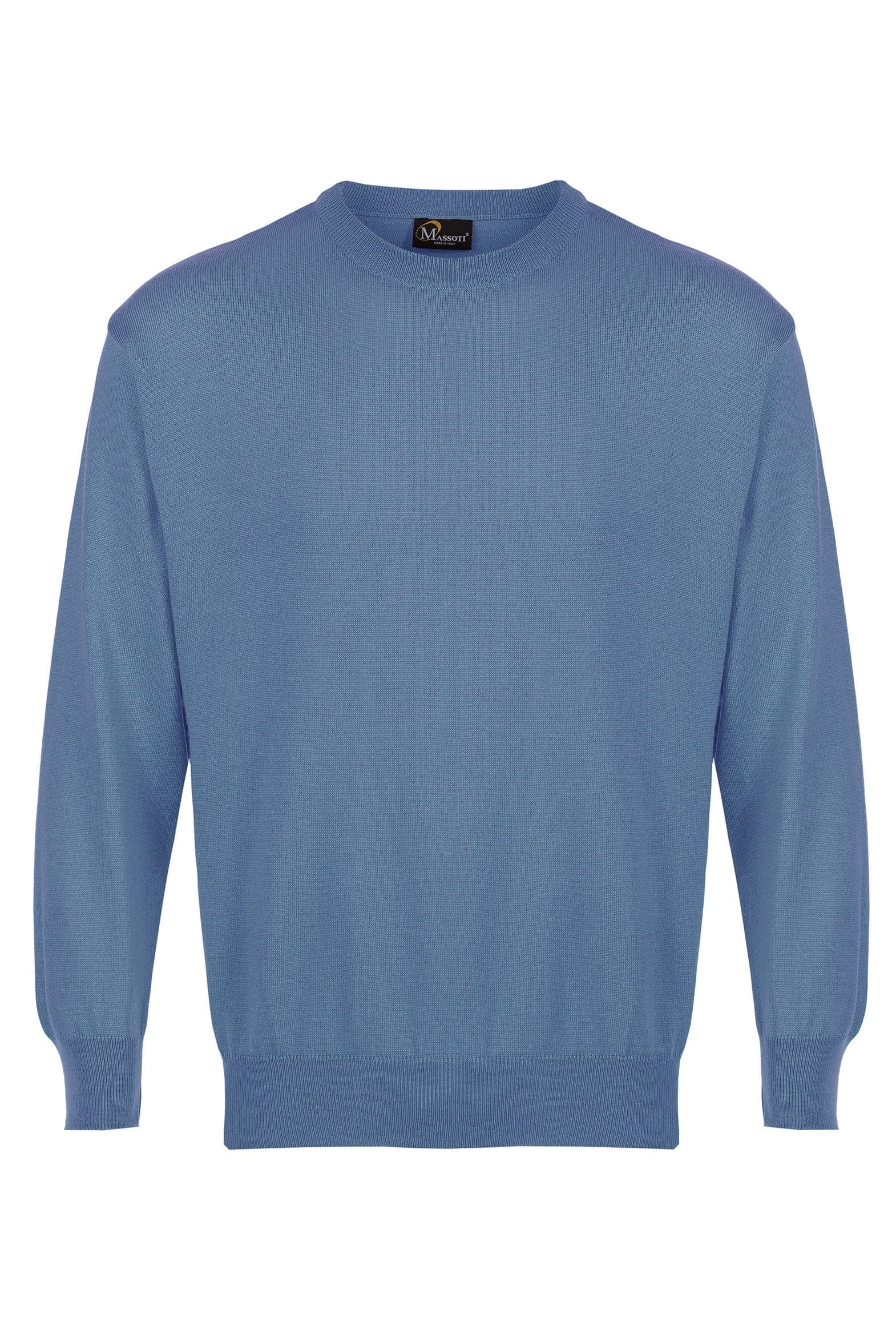 Franco Ponti Merino Wool Crew Neck Jumper - Denim