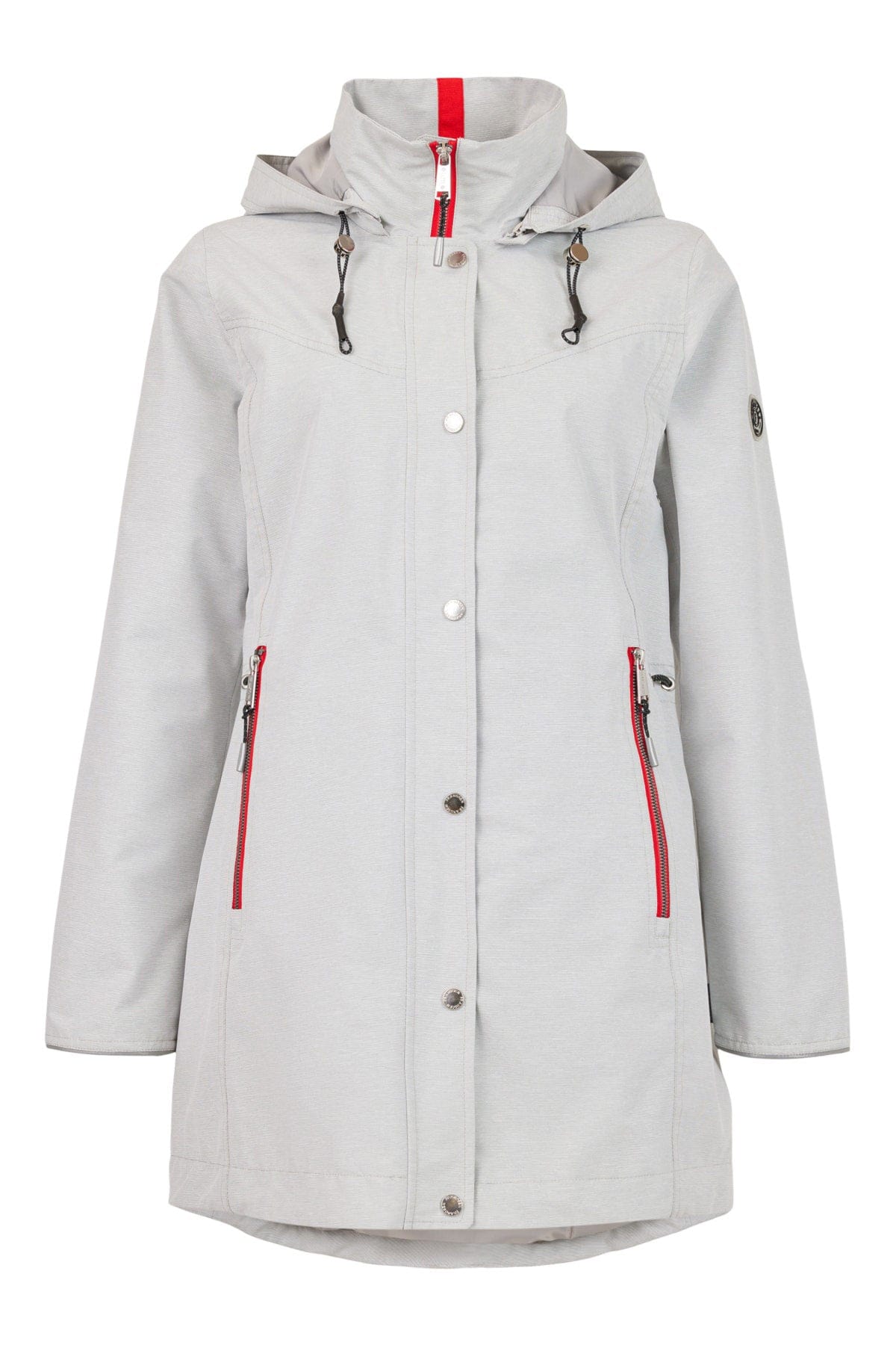 Frandsen Water Repellent Long Line Jacket - Grey/Red
