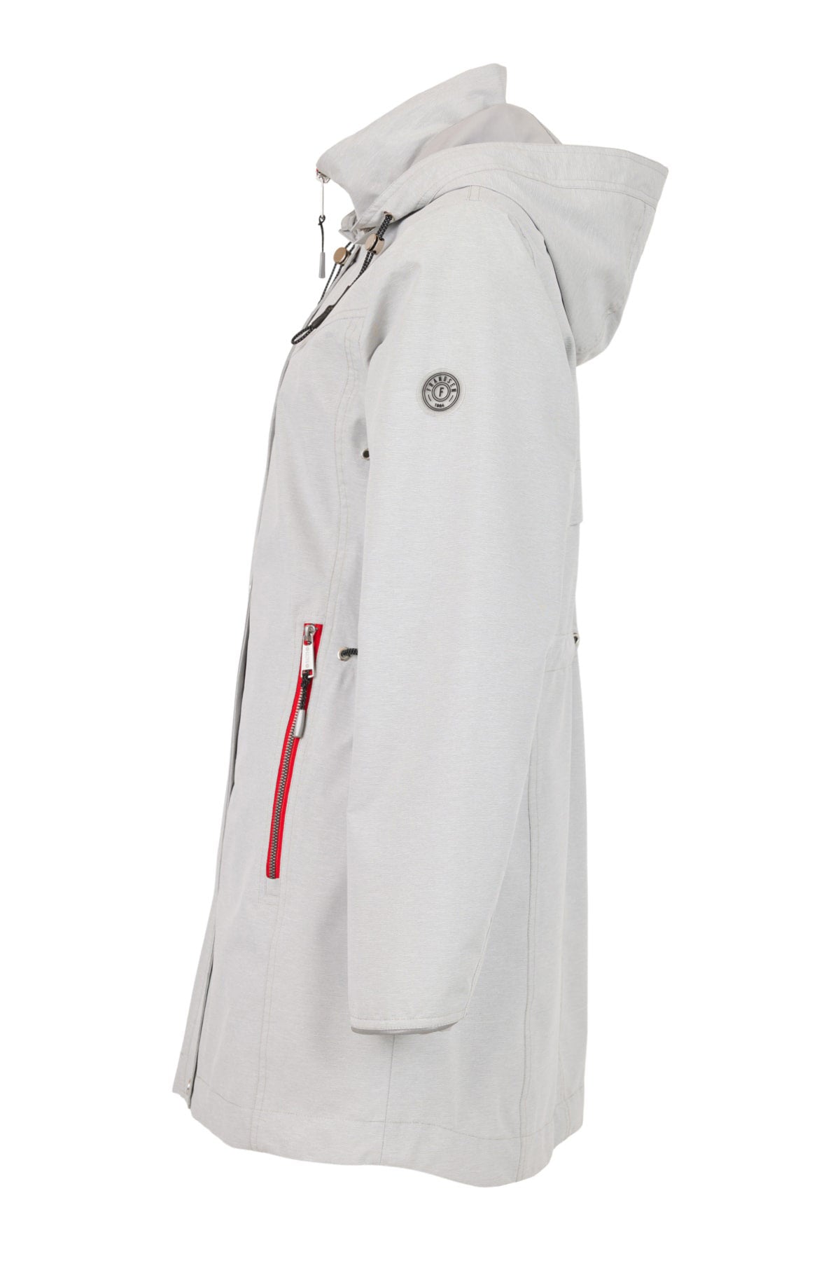 Frandsen Water Repellent Long Line Jacket - Grey/Red