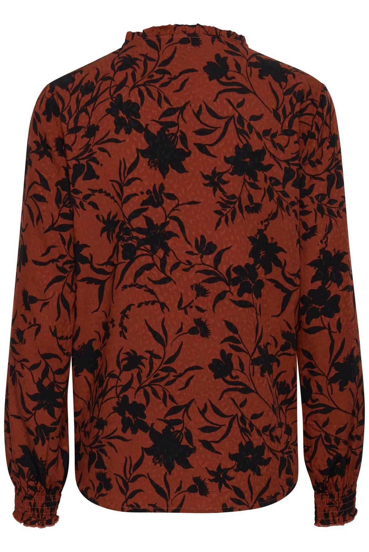 Fransa Lavisco Printed Blouse - Barn Red Mix