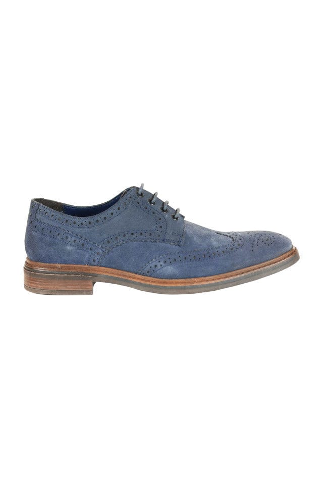 FRONT Balham Suede Leather Brogues - Navy