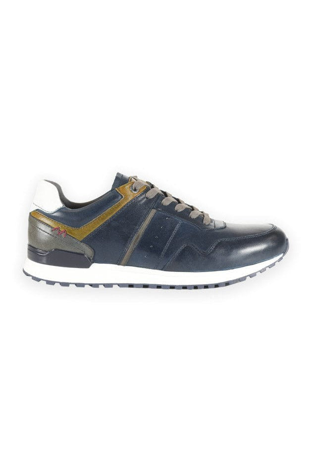 FRONT Brescia Leather Trainers - Navy
