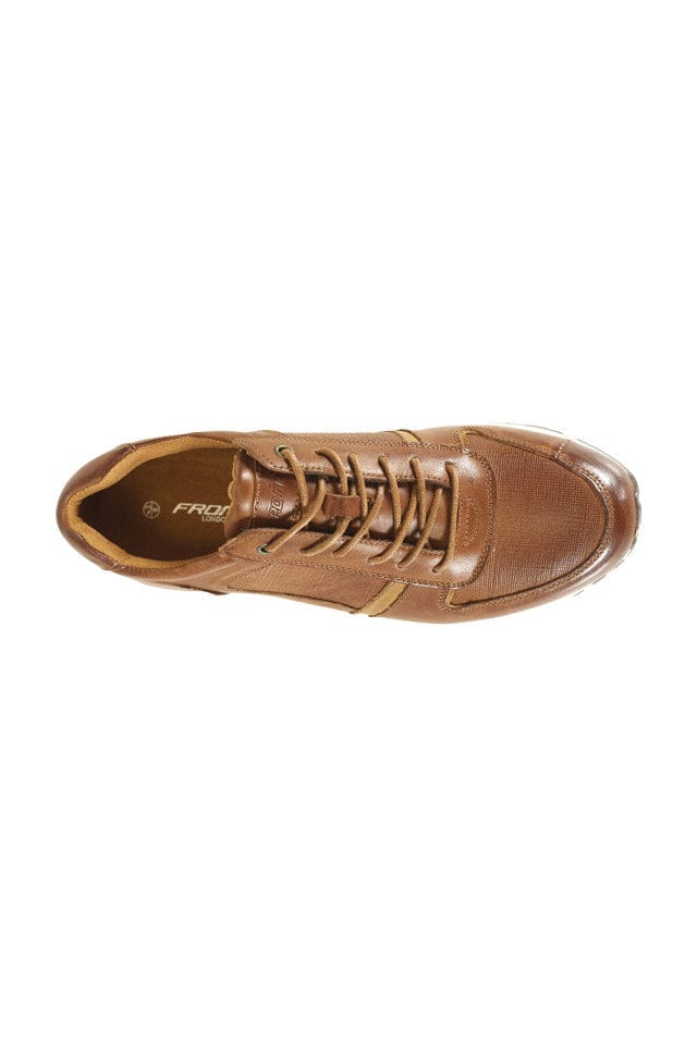 FRONT Tiago Leather Trainers - Tan