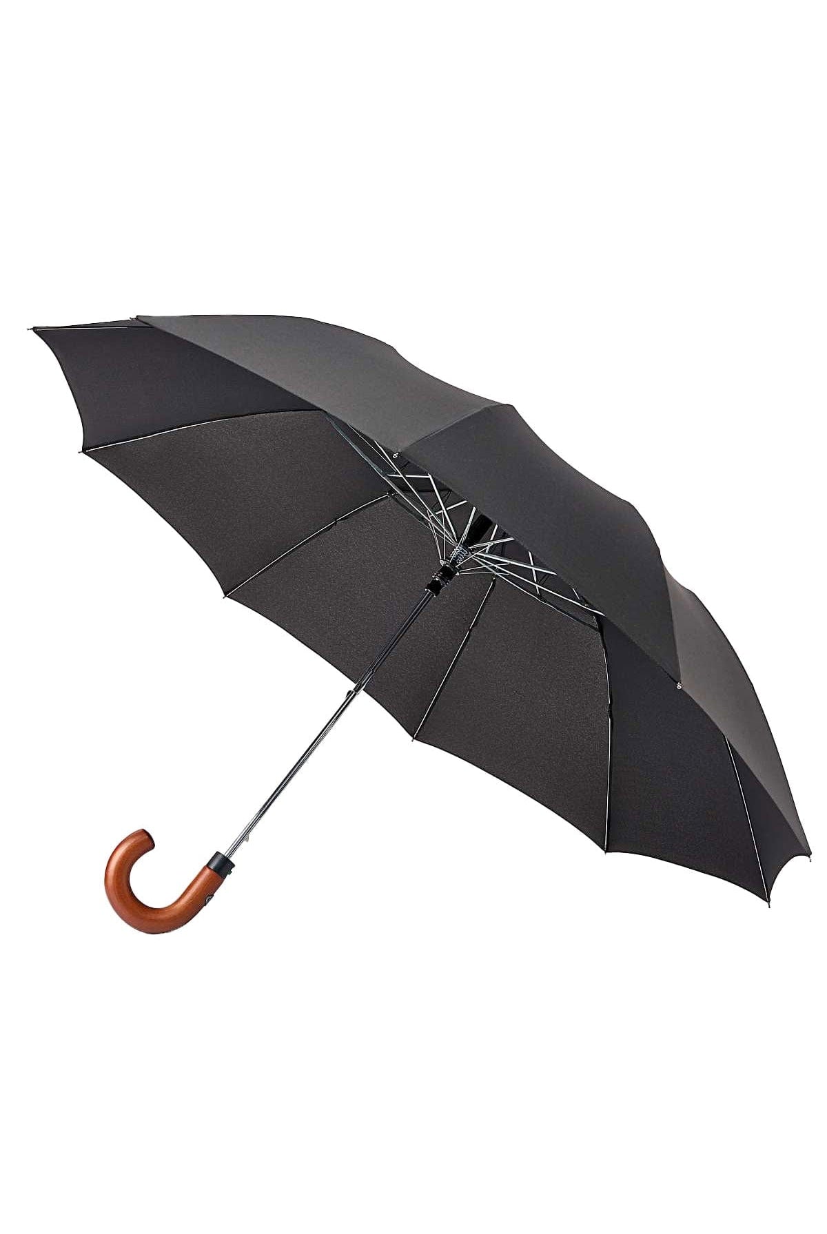 Fulton Magnum Auto Folding Umbrella - Wood Handled - Black G512_MAGNUMAUTONO1_BLACK