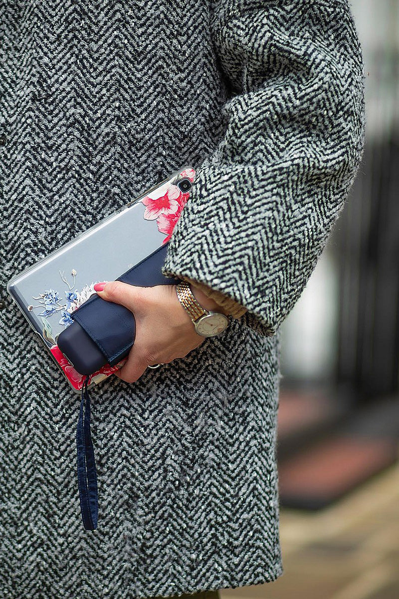 Fulton Tiny Compact Plain Folding Umbrella - Navy L500_TINY1_NAVY