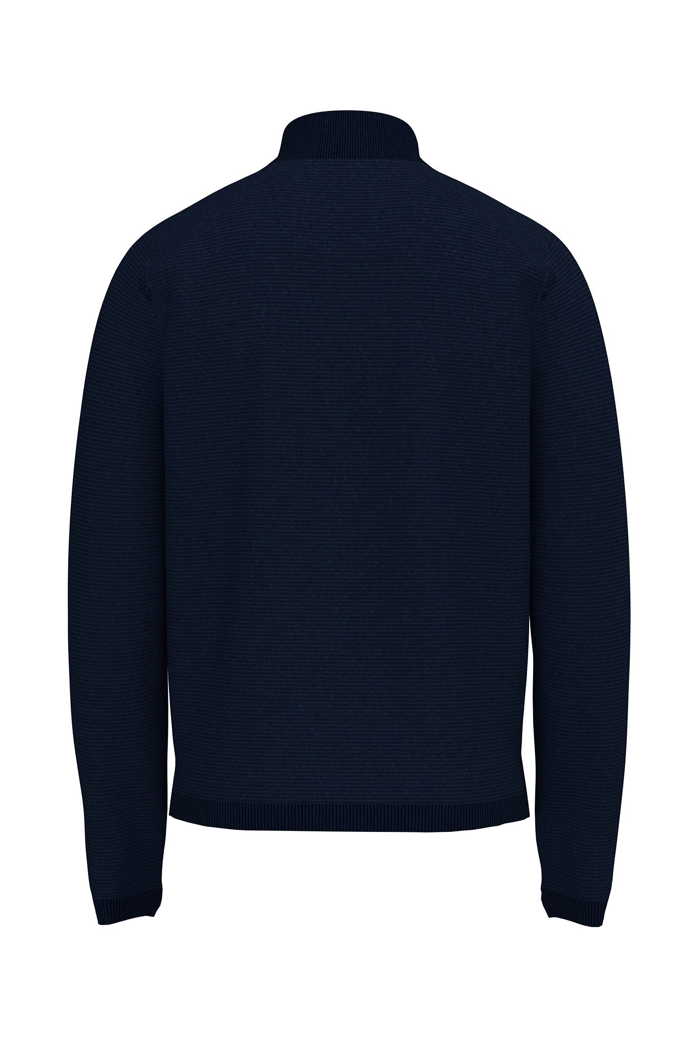 Fynch Hatton Air Cotton Quarter Zip Jumper - Navy