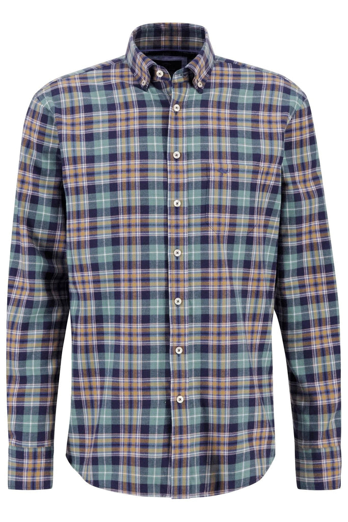 Fynch Hatton Brushed Cotton Check Shirt - Pale Berry