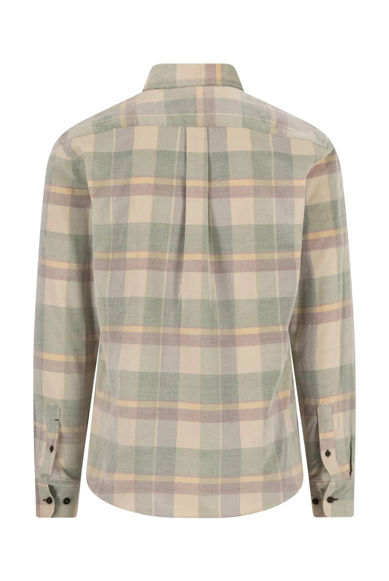 Fynch Hatton Button-Down Corduroy Check Shirt - Dark Leaf