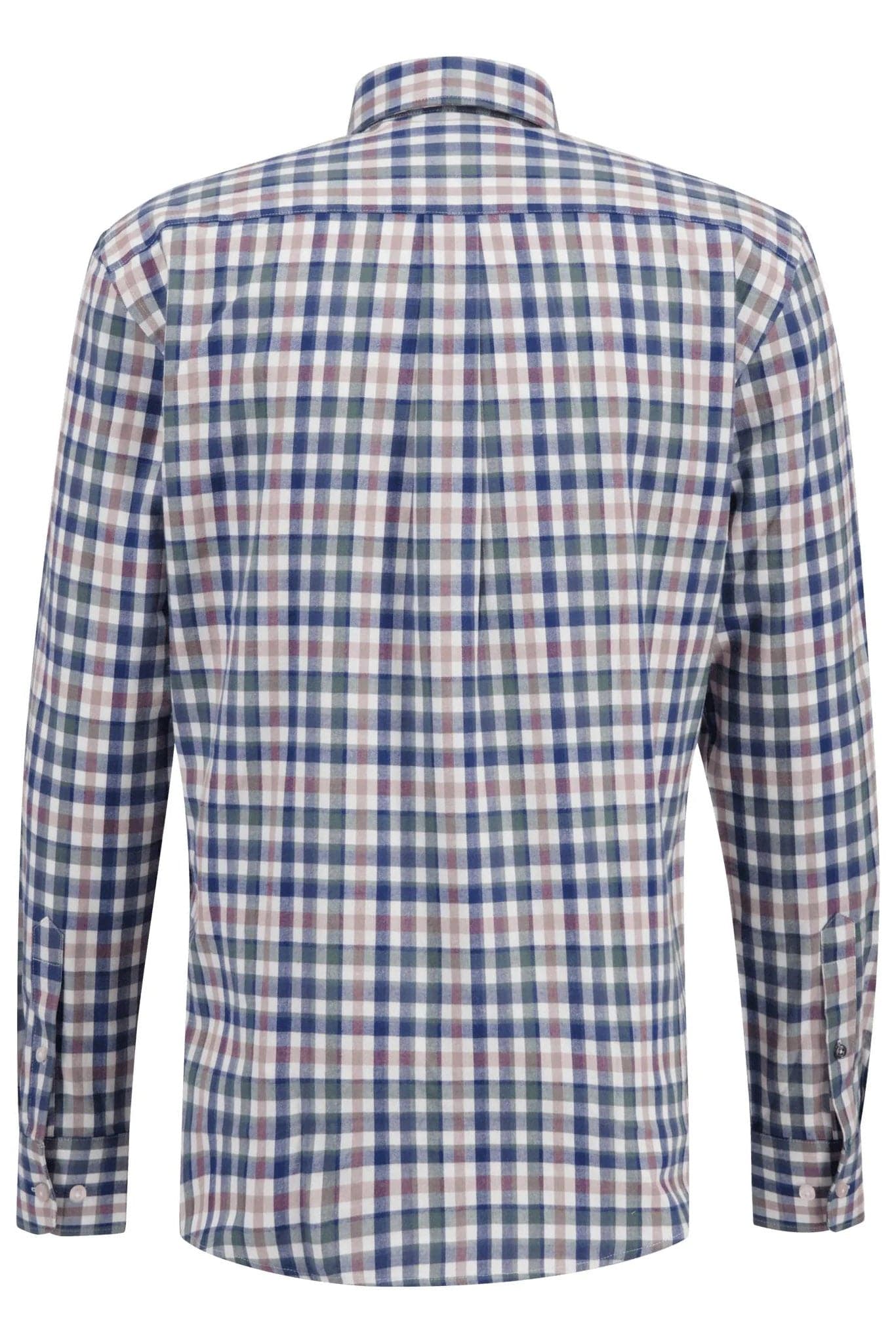 Fynch Hatton Button-Down Cotton Check Shirt - Pale Berry
