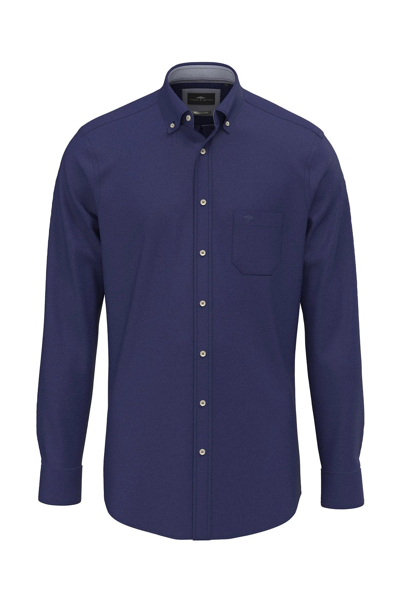 Fynch Hatton Button-Down Flannel Shirt - Navy