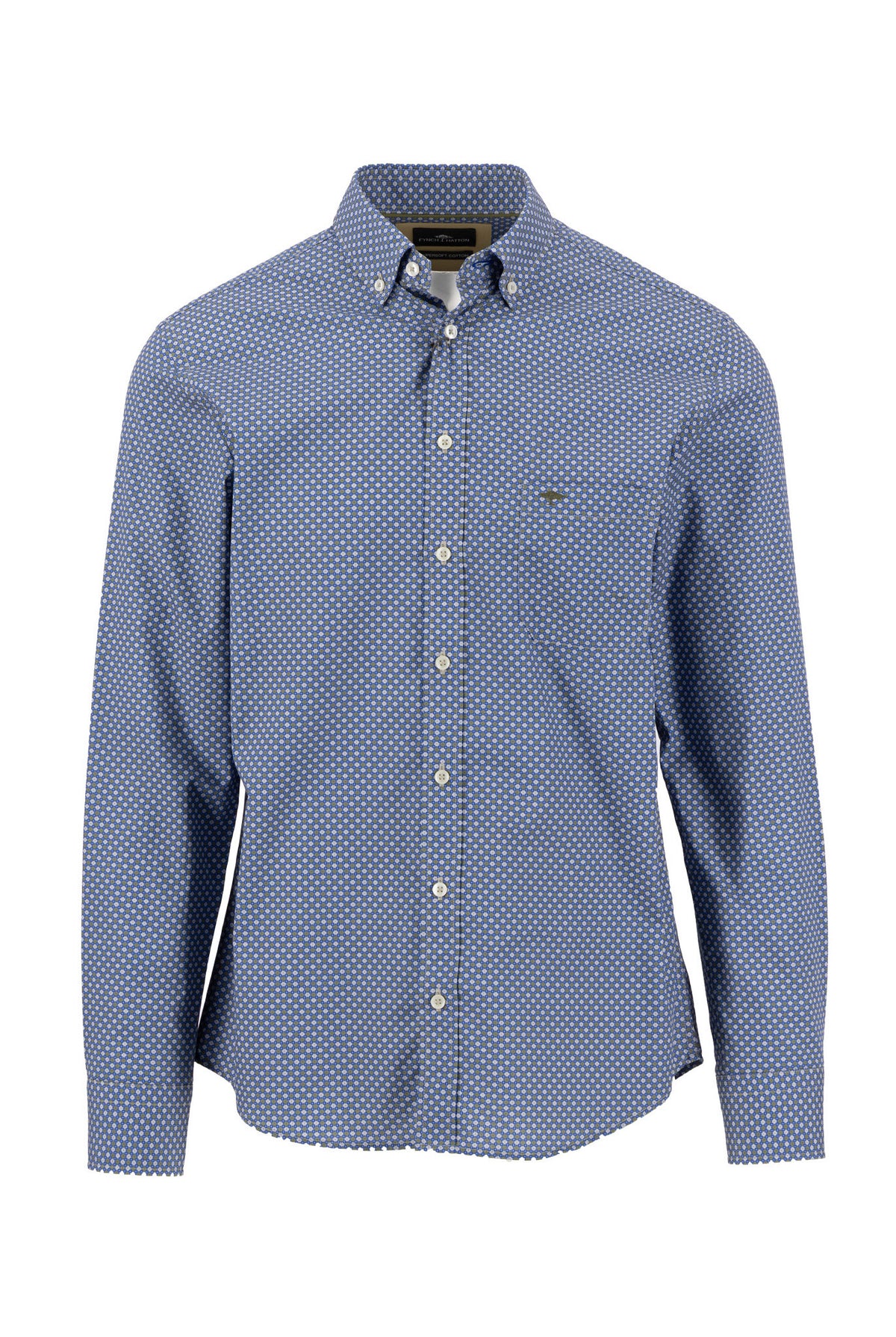 Fynch Hatton Button-Down Neat Print Shirt - Cobalt