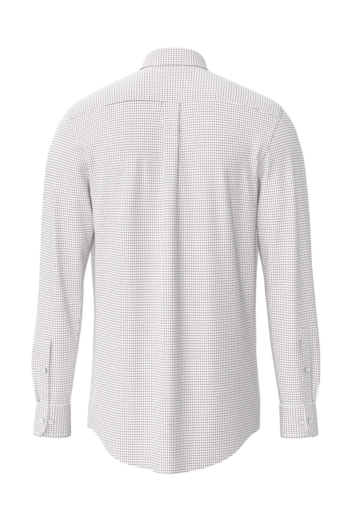 Fynch Hatton Button-Down Oxford Check Shirt - Deep Merlot