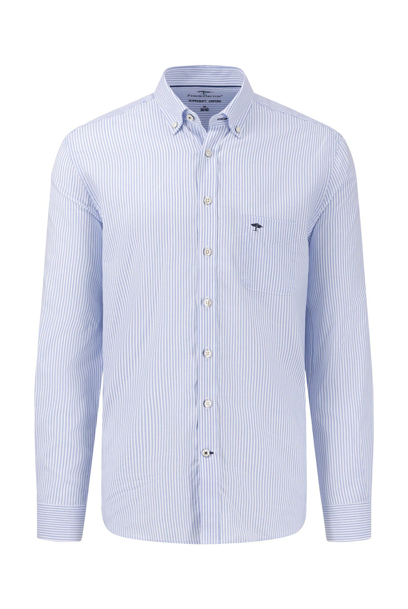 Fynch Hatton Button Down Oxford Shirt - Blue Stripe