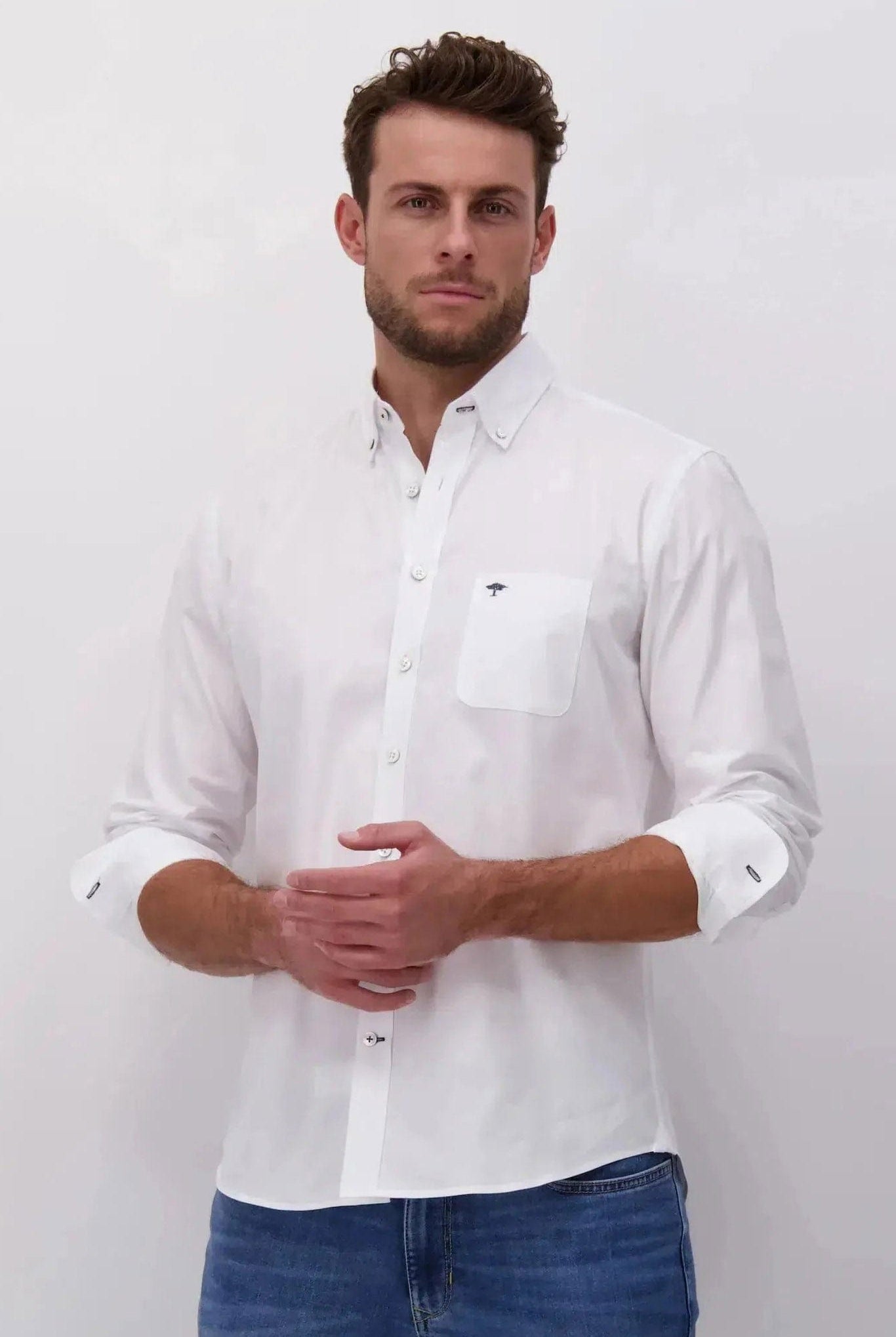 Fynch Hatton Button Down Oxford Shirt - White