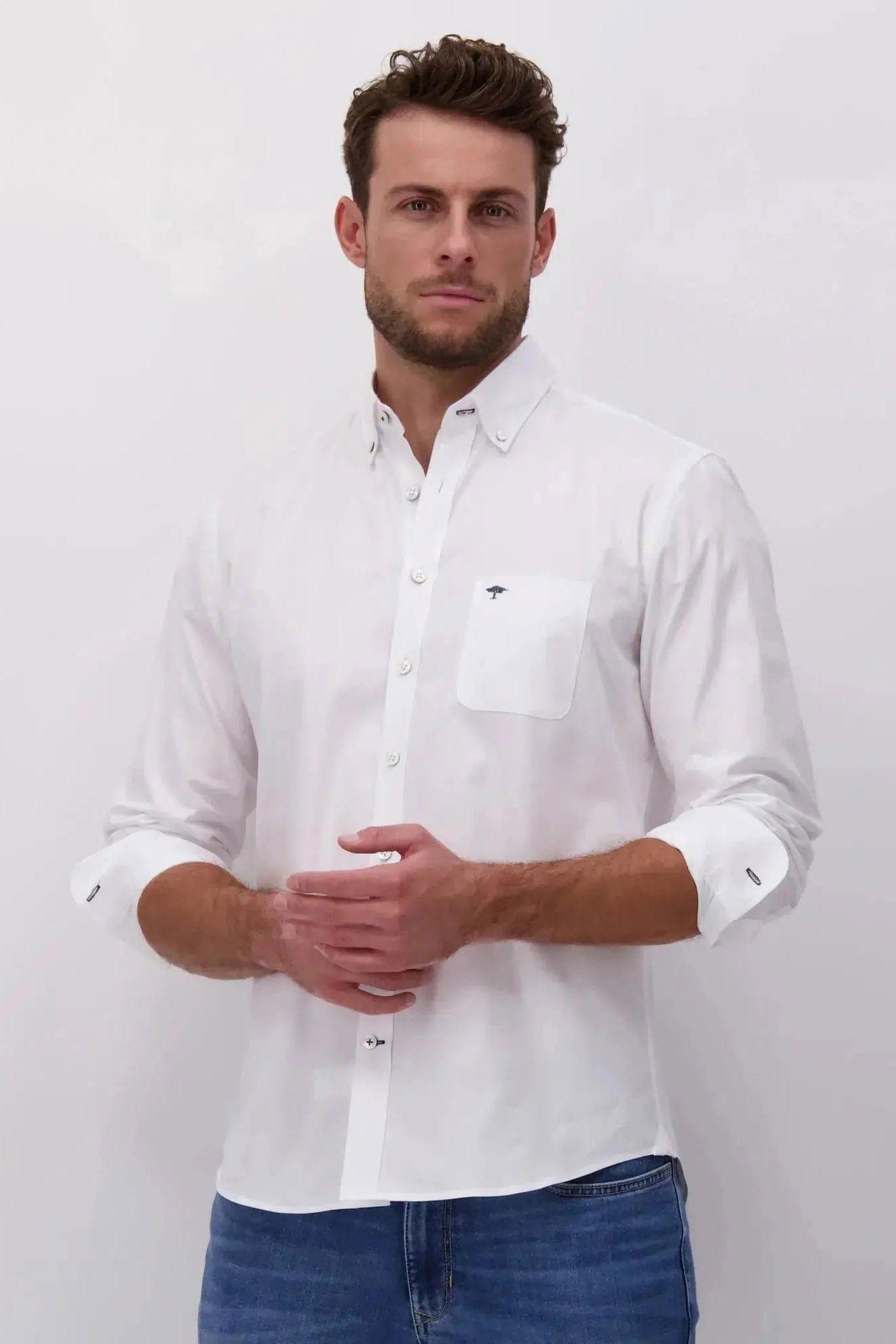 Fynch Hatton Button Down Oxford Shirt - White