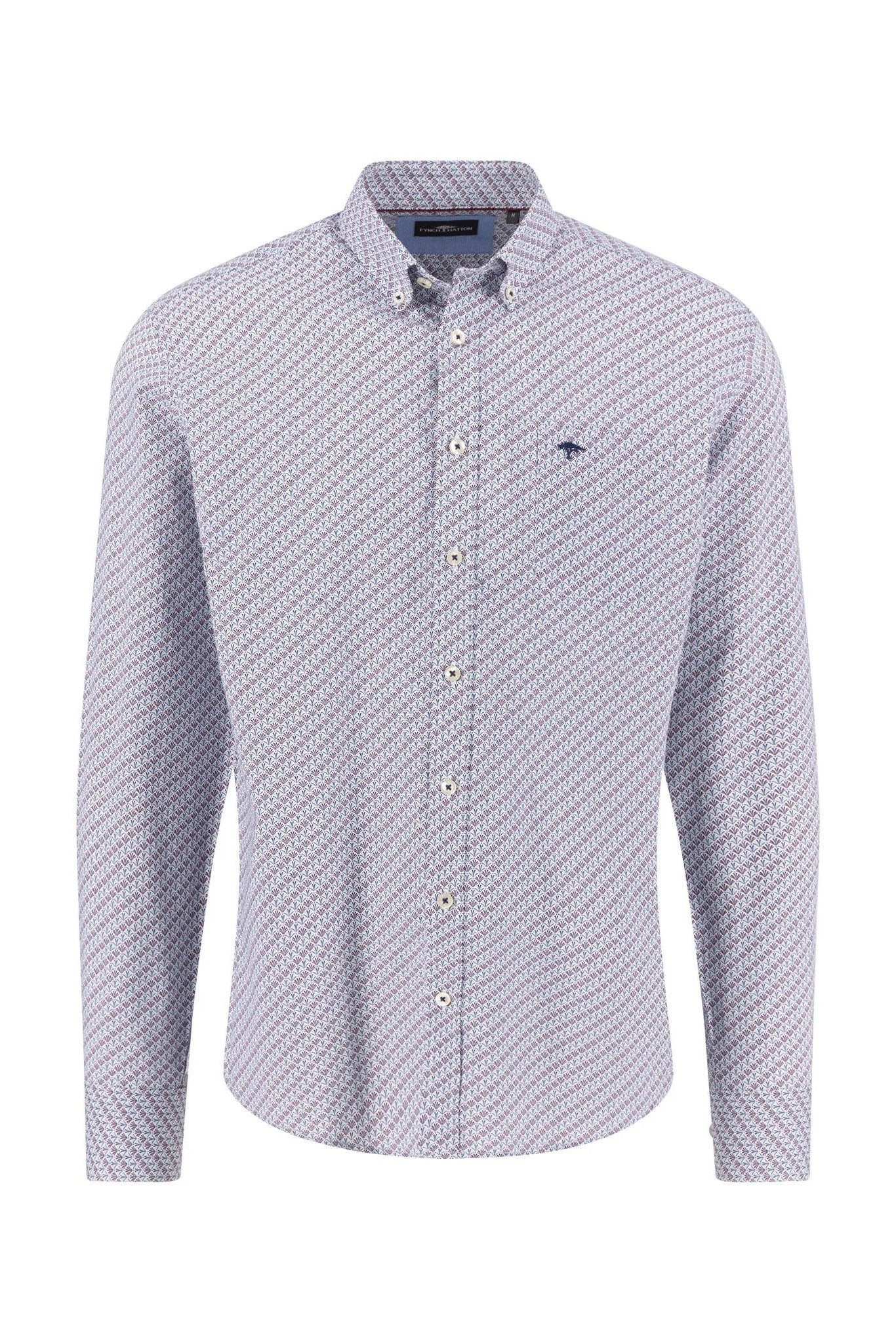 Fynch Hatton Button-Down Print Shirt - Deep Merlot