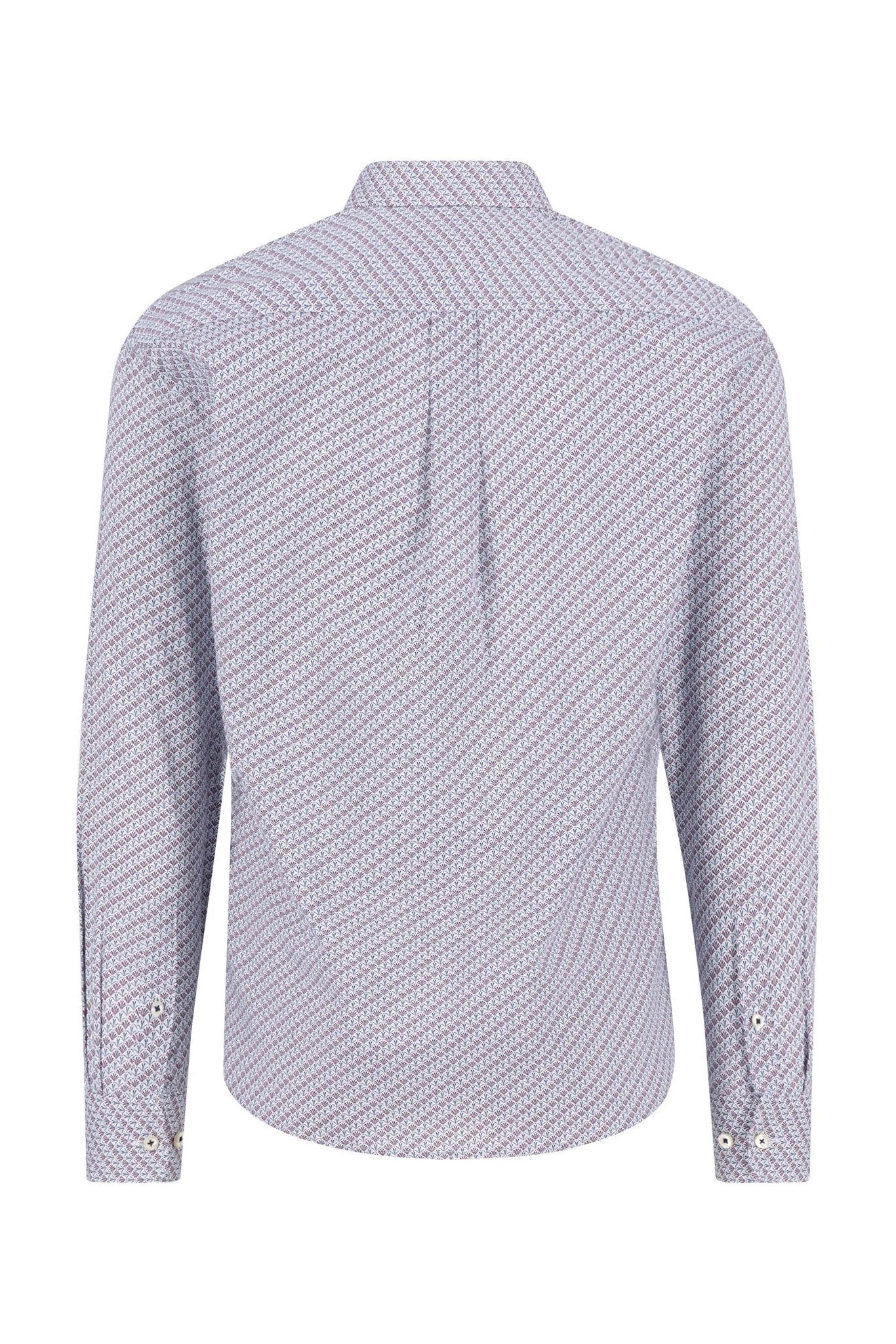 Fynch Hatton Button-Down Print Shirt - Deep Merlot