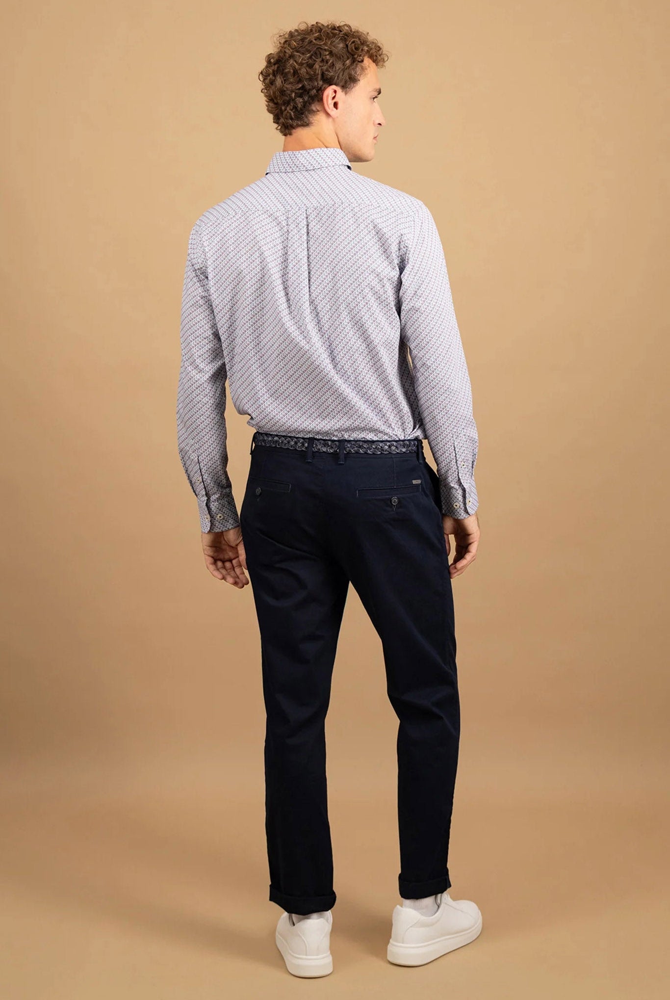 Fynch Hatton Button-Down Print Shirt - Deep Merlot