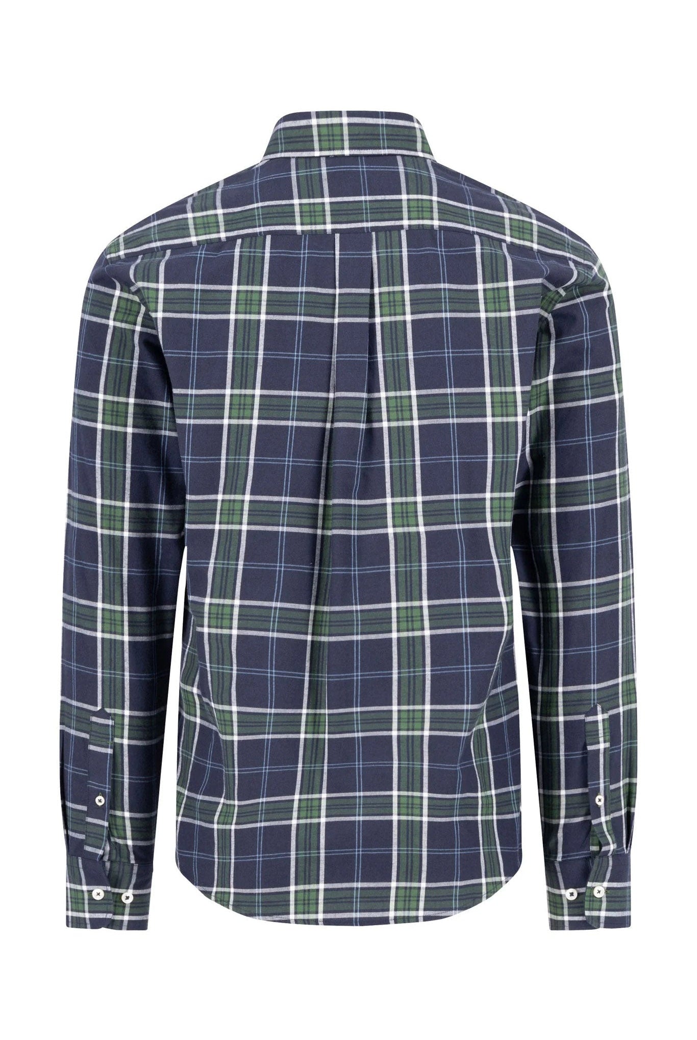 Fynch Hatton Button-Down Twill Check Shirt - Navy