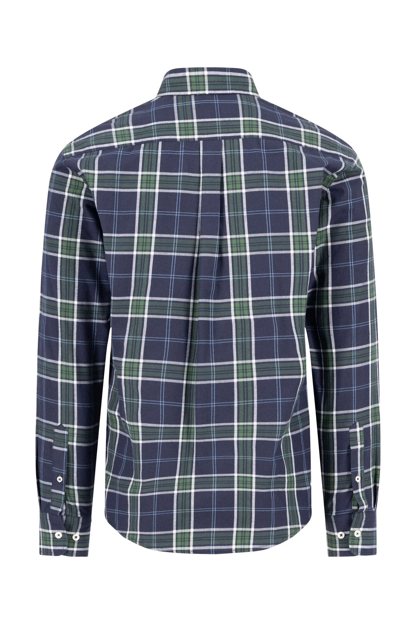 Fynch Hatton Button-Down Twill Check Shirt - Navy