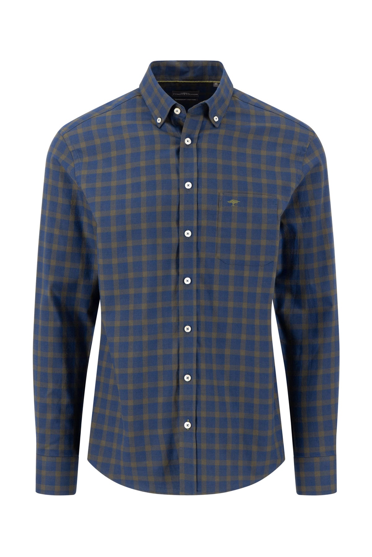 Fynch Hatton Button-Down Two Tone Check Shirt - Cypress