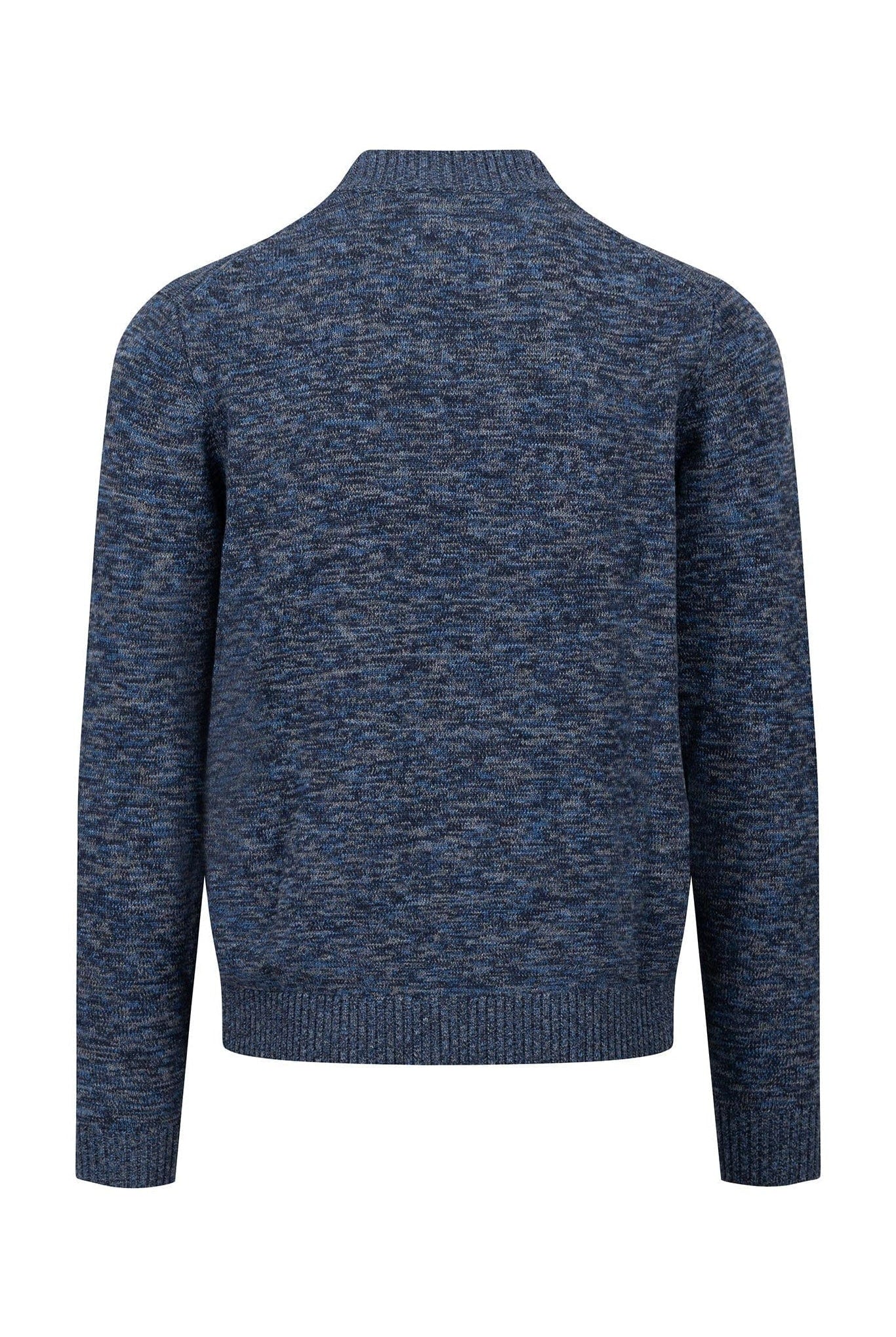 Fynch Hatton Button Quarter Knit Jumper - Navy