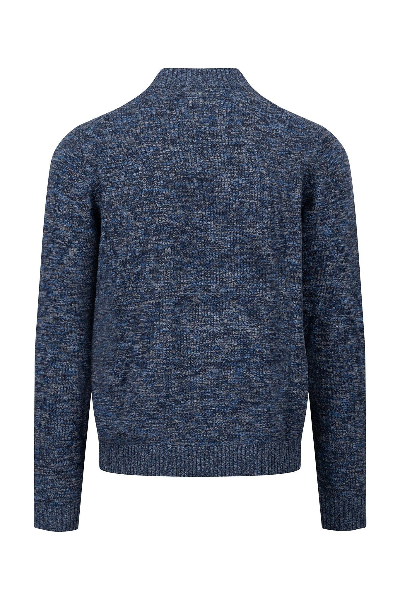 Fynch Hatton Button Quarter Knit Jumper - Navy