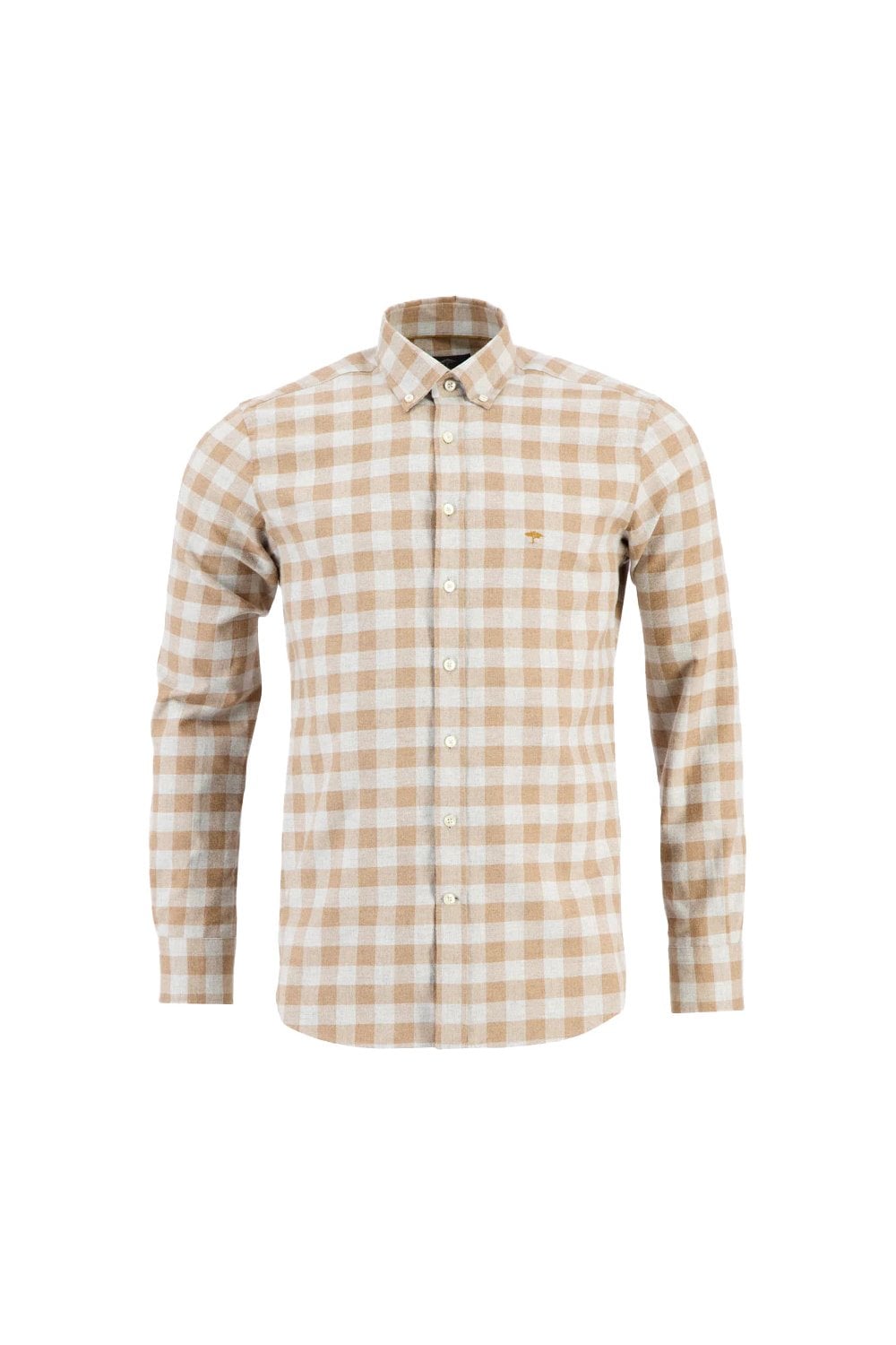 Fynch Hatton Check Long Sleeve Shirt - Camel Check