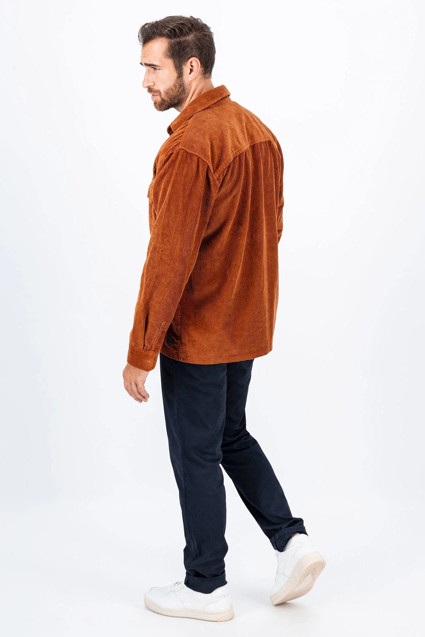 Fynch Hatton Corduroy Cotton Overshirt - Hazel