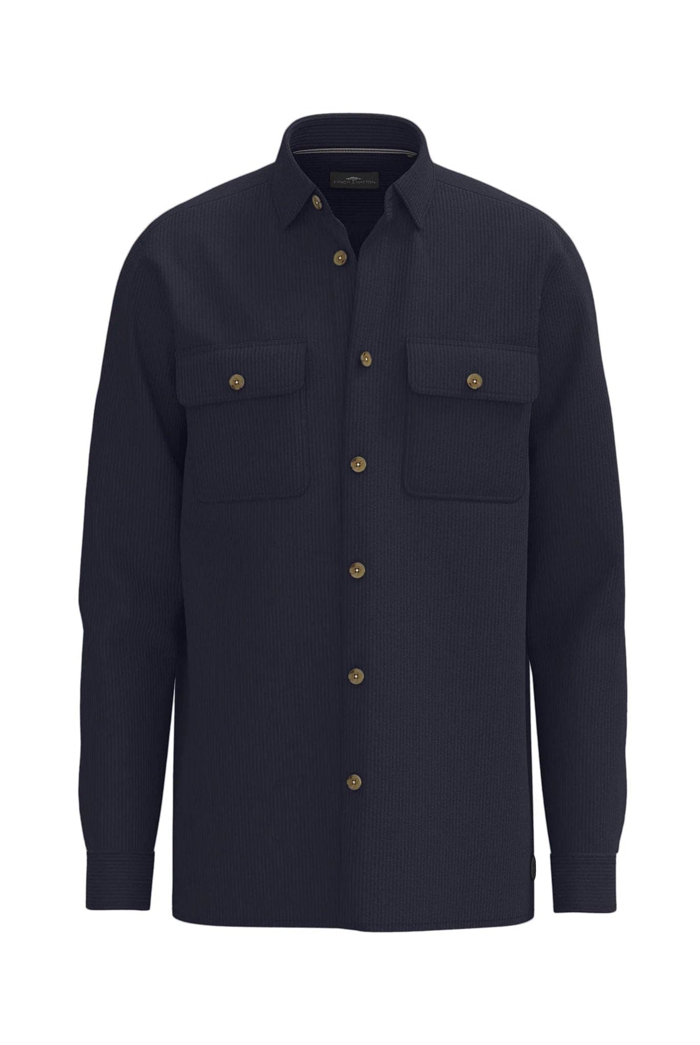Fynch Hatton Corduroy Cotton Overshirt - Navy