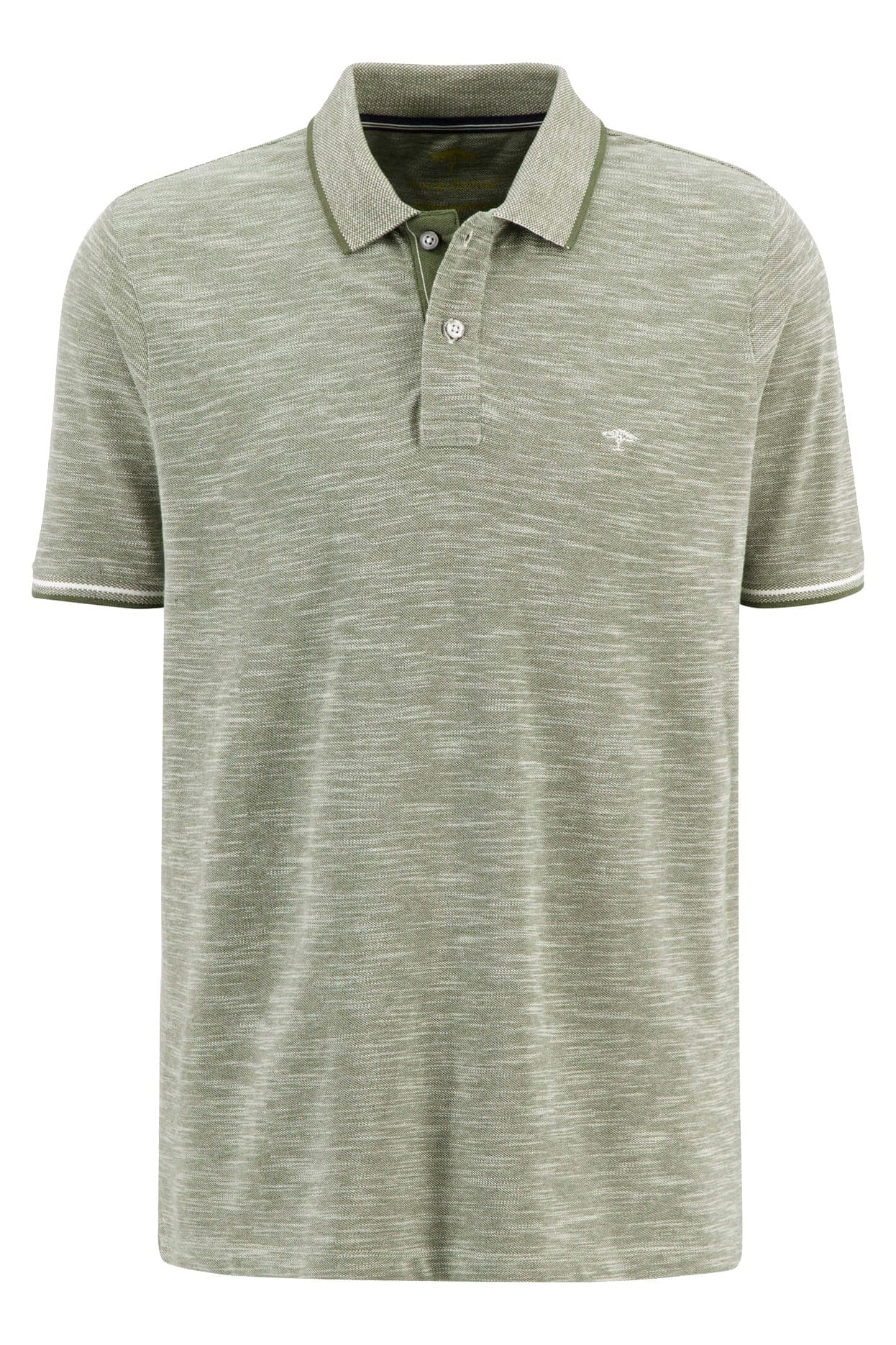 Fynch Hatton Cotton Slub Polo - Dusty Olive