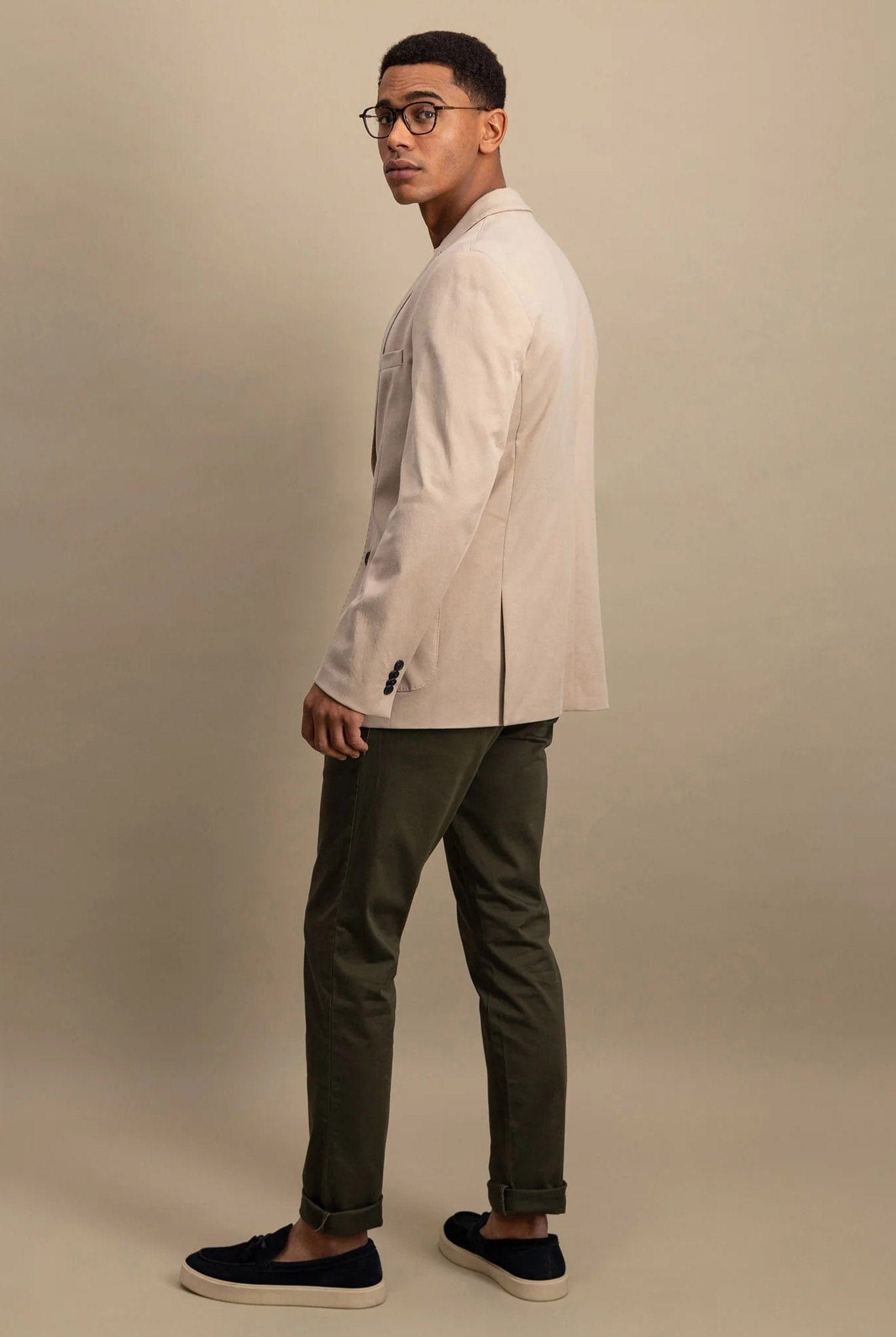 Fynch Hatton Cotton Twill Blazer - Beige