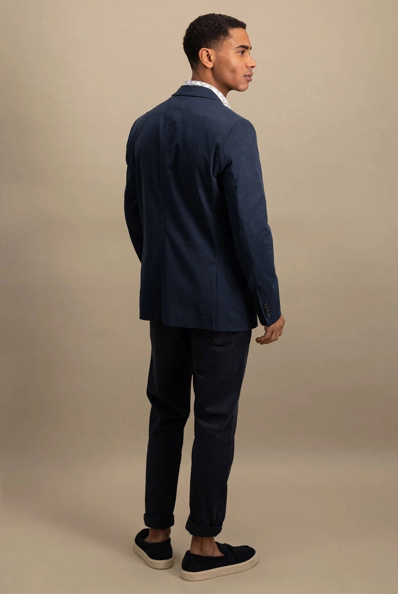 Fynch Hatton Cotton Twill Blazer - Dark Navy