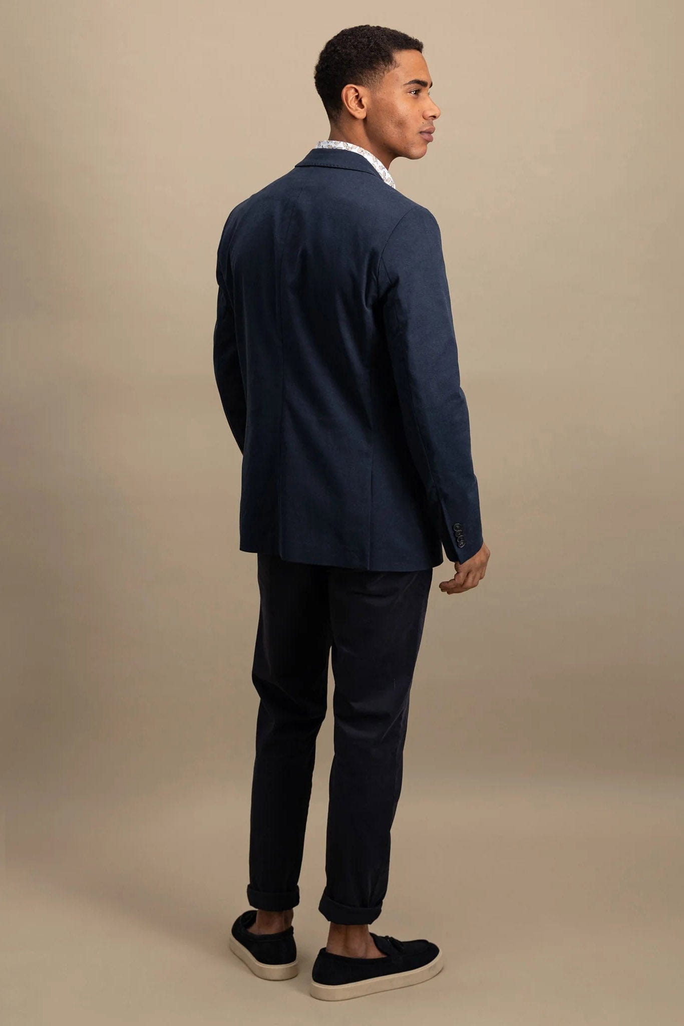Fynch Hatton Cotton Twill Blazer - Dark Navy