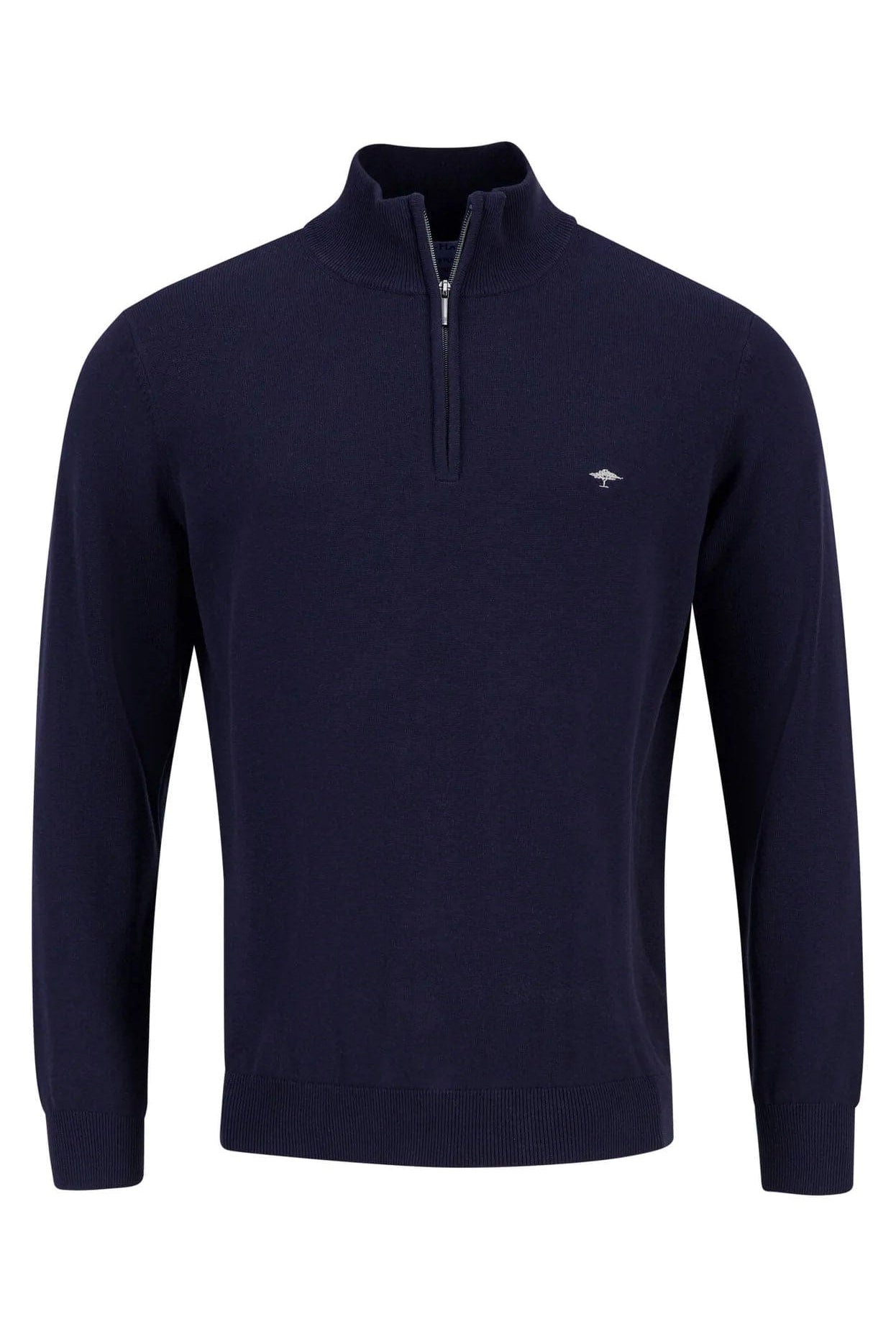 Fynch Hatton Fine Knit Quarter Zip - Navy
