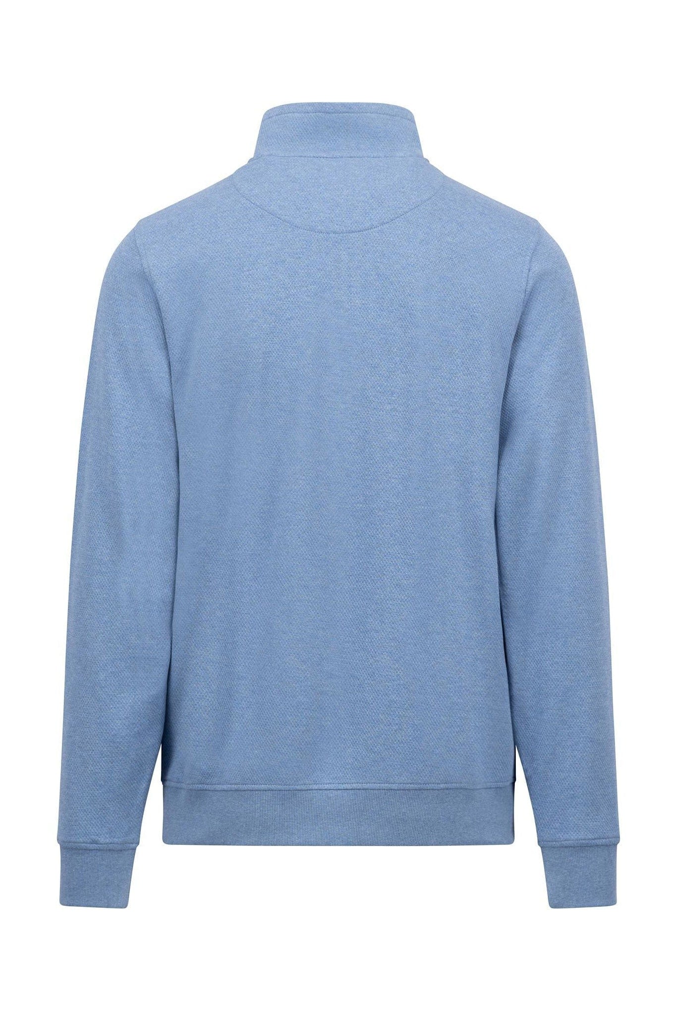 Fynch Hatton Jersey Knit Quarter Zip Sweatshirt - Cloud Blue