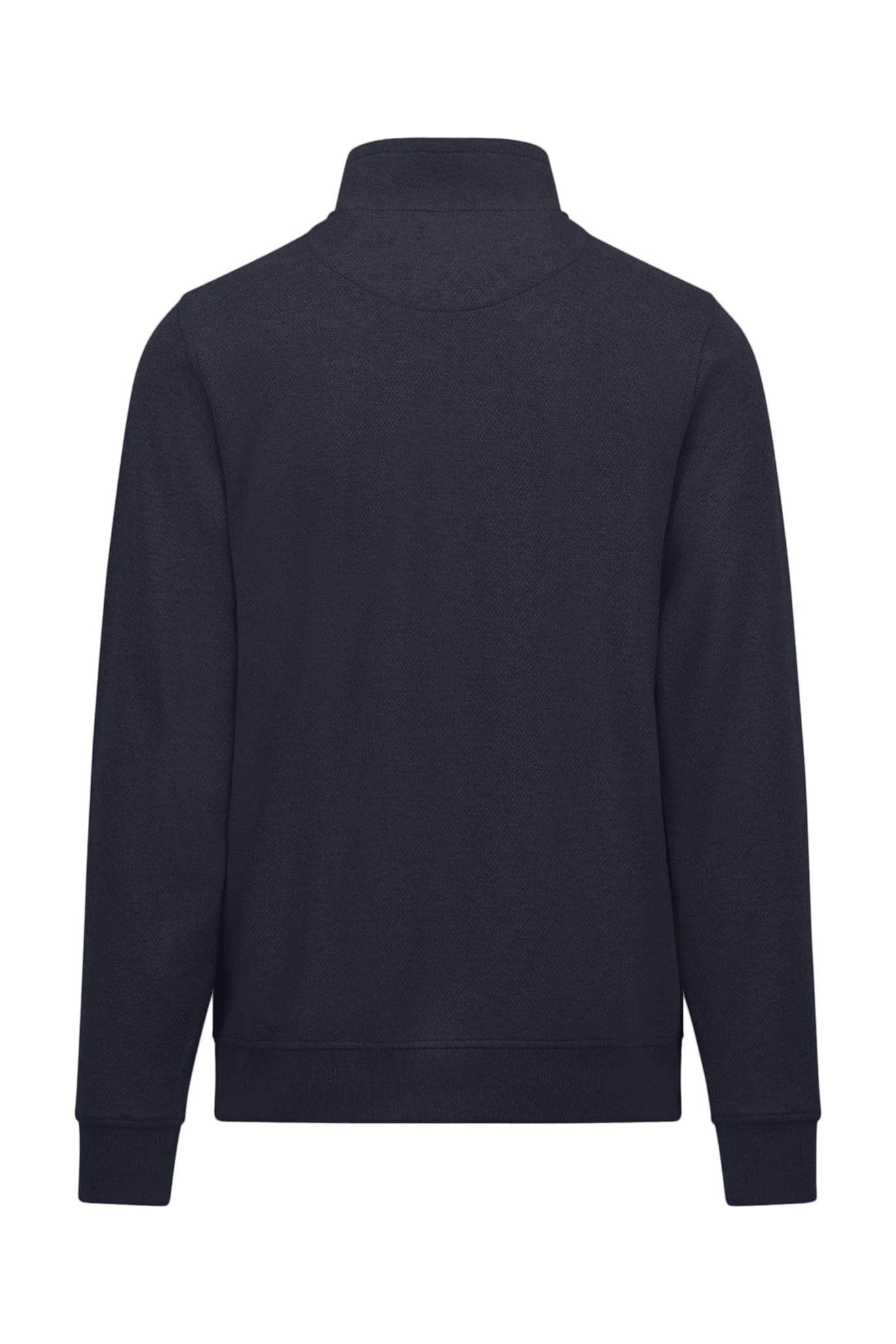 Fynch Hatton Jersey Knit Quarter Zip Sweatshirt - Navy